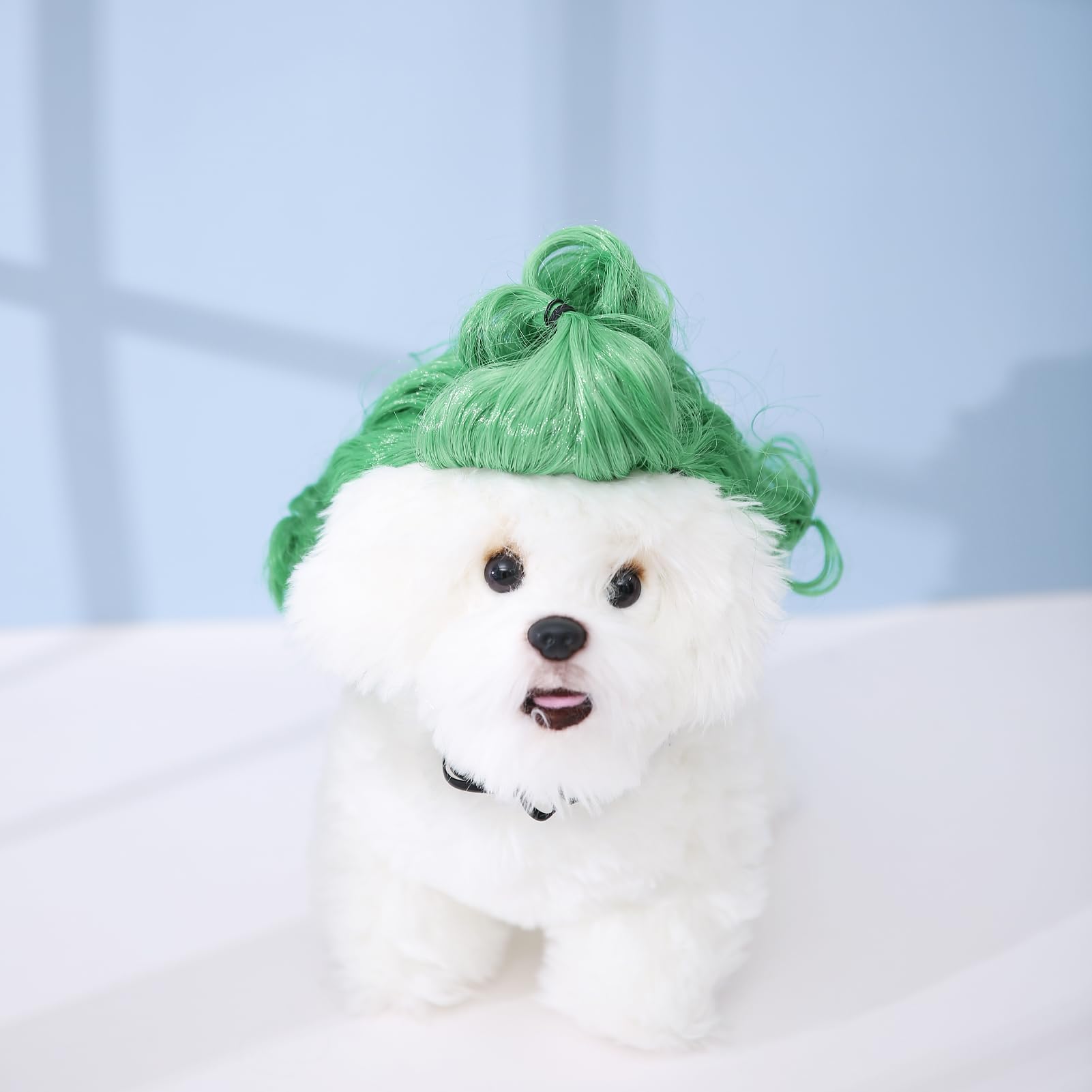 Funny Cosplay Wig For Dog, Headwear Apparel, Pet Costumes, Cat Dress Up For Halloween, Christmas, Parties, Festivals (Green Brai