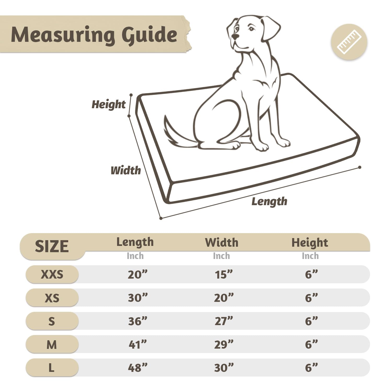 Softown Dog Bed Covers Replacement Washable Dog Bed Waterproof Cover Soft Cover For Dog Cat, Cover Only (Beige, 20X15X6 Inches)