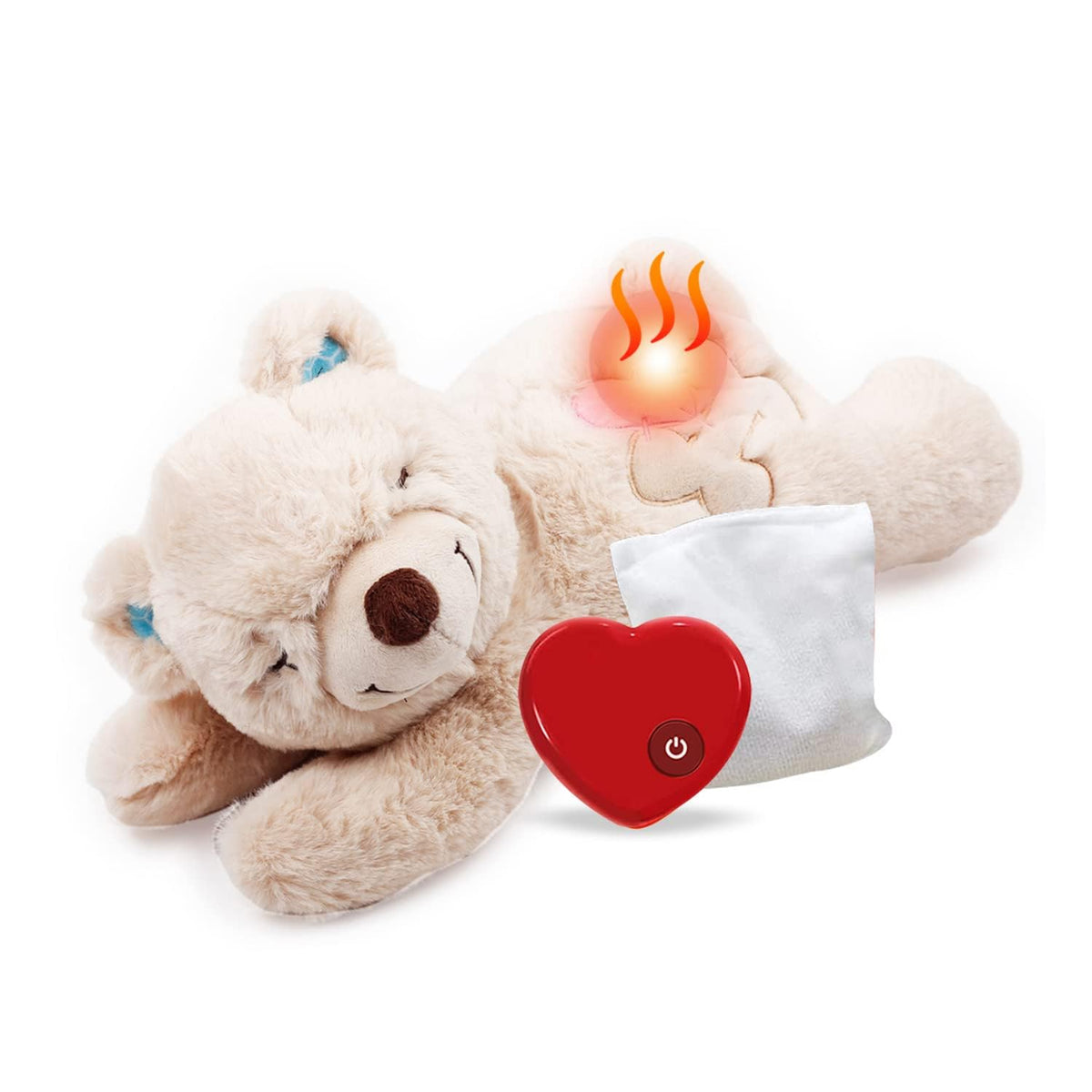 All For Paws Puppy Soothing Heartbeat Bear Comfort Dog Sleep Aid Plush Toy For Crate Training
