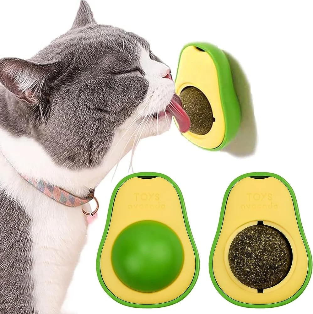 Paw N Pet AvocadoShaped Catnip Toy For Cats | Interactive Rotatebale Catnip For Chewing & Teething Edible Licking, Playtime & S