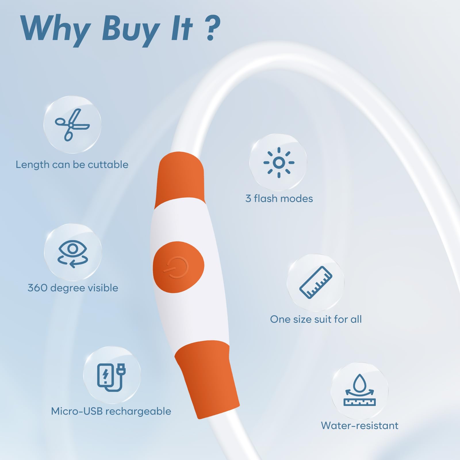 Bseen Led Dog Collar, Usb Rechargeable Glowing Pet Collar, Tpu Cuttable Dog Safety Lights For Small Medium Large Dogs (Orange),7