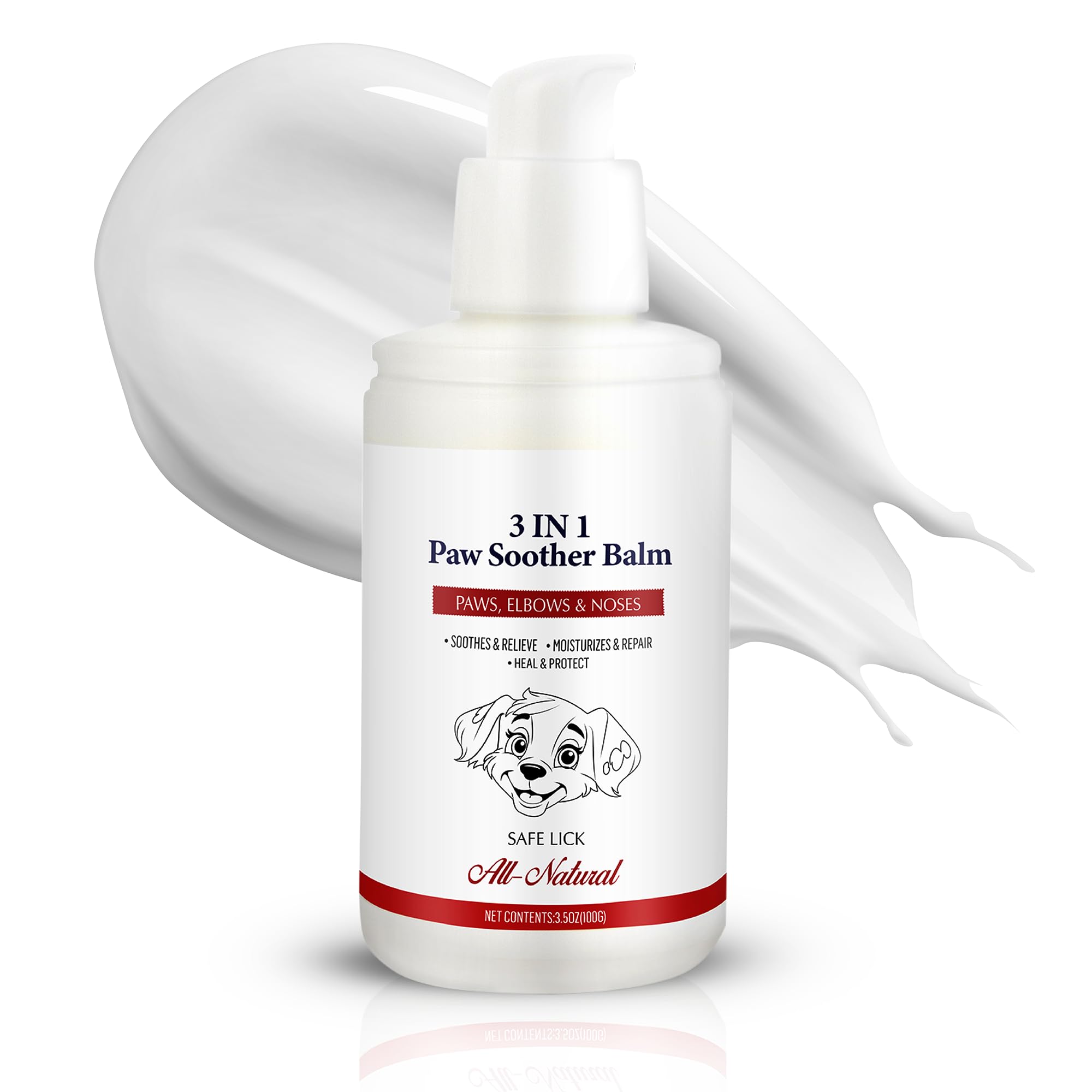 Pumbler Dog Paw Pad Balm - 3-In-1 Lick Safe Soother & Moisturizer& Lotion For Dog Paws Nose, Elbow, Snout - Natural, Quick-Dryin