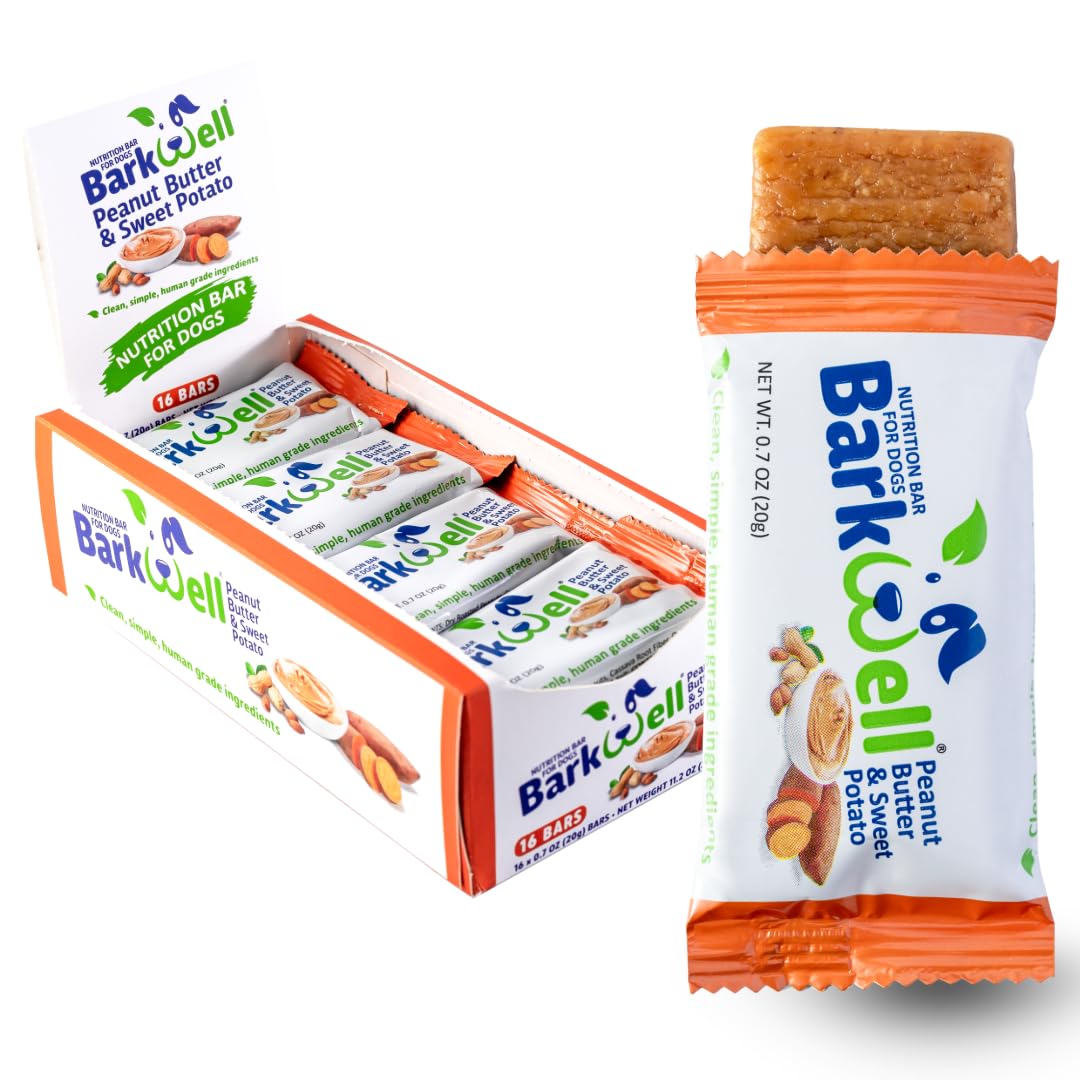 Barkwell Peanut Butter Bars For Dogs, 0.7 Ounce, 16-Pack (Sweet Potato) Dog Treat