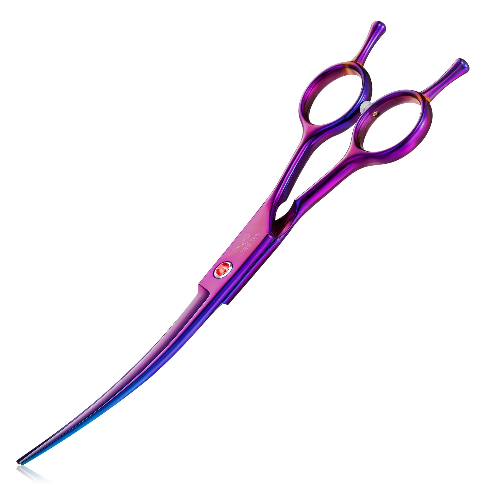 JASON Curved Shears for Dogs - 7.5'' Pet Grooming Scissors with Ergonomic Handle Japanese Stainless Steel Trimming Scissor for D