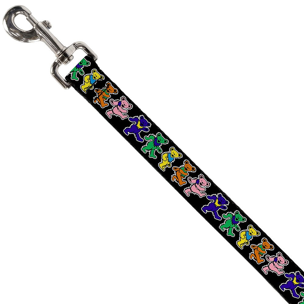 Dog Leash Dancing Bears Black Multi Color 6 Feet Long 1.0 Inch Wide