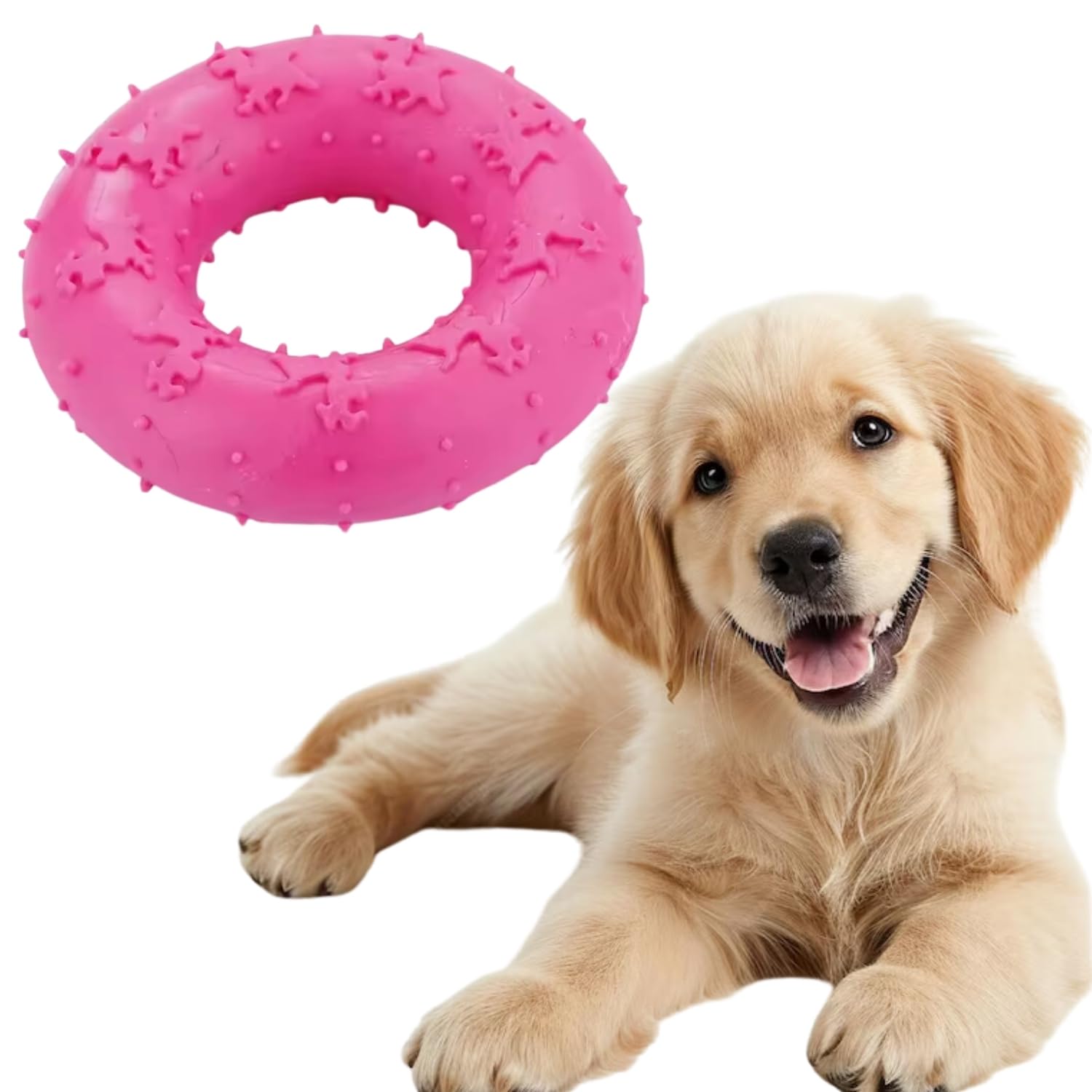 Western Era Circle Ring Heavy Dog Rubber Toy Interactive Chew Toy, BiteResistant, Safe For Aggressive Chewers, Promotes Dental