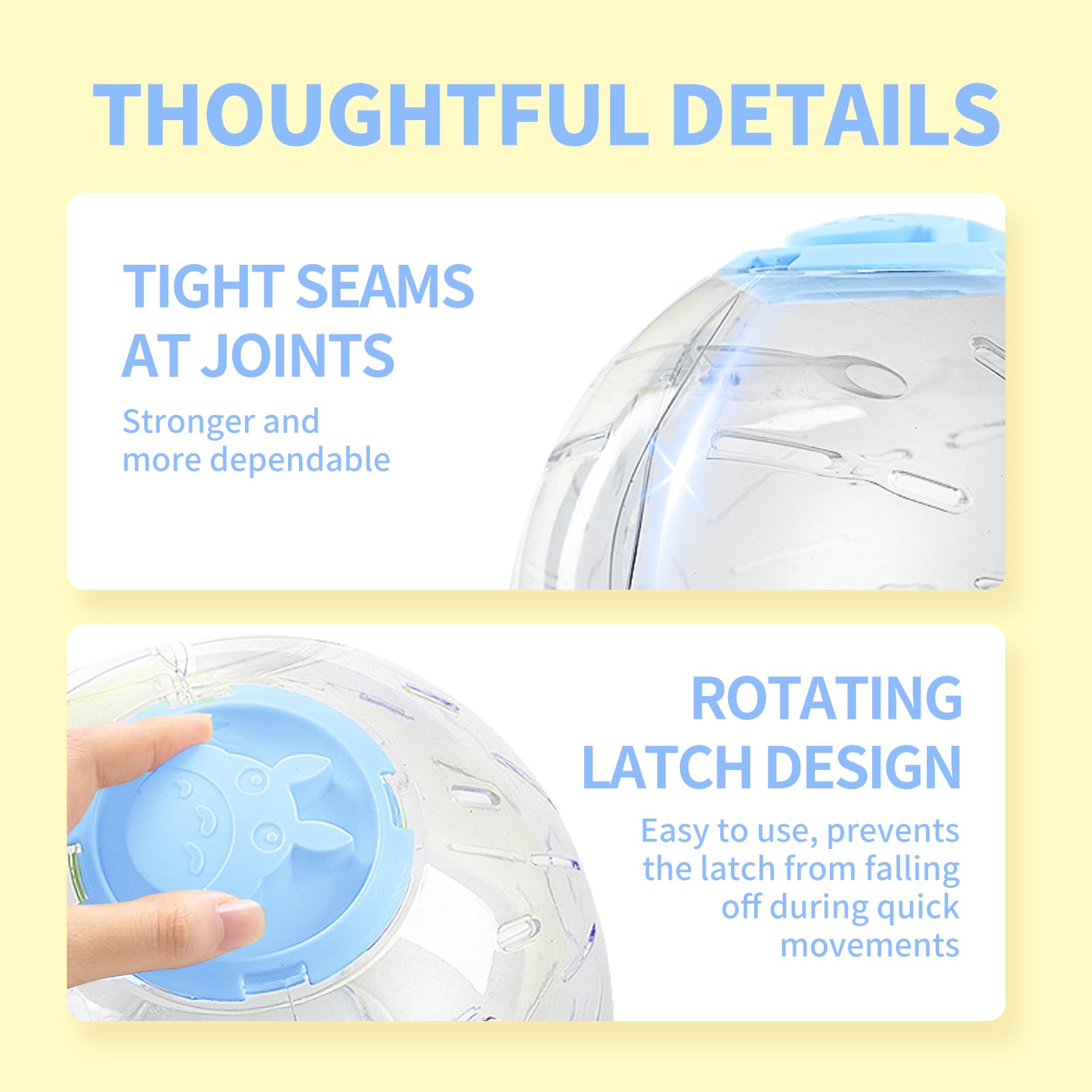 7.9 Inch Hamster Ball, Exercise Toys, Running Ball, Clear Plastic Balls, Large Space, Easy To Clean, Hamster Cage Accessories, F