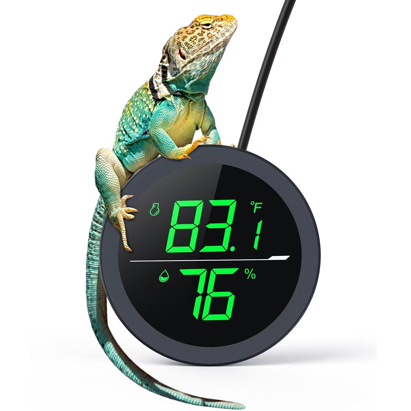 Reptile Tank Thermometer, Paizoo Led Digital Reptile Thermometer And Humidity Gauge Hygrometer For Reptile Tank Snake Tank Acces