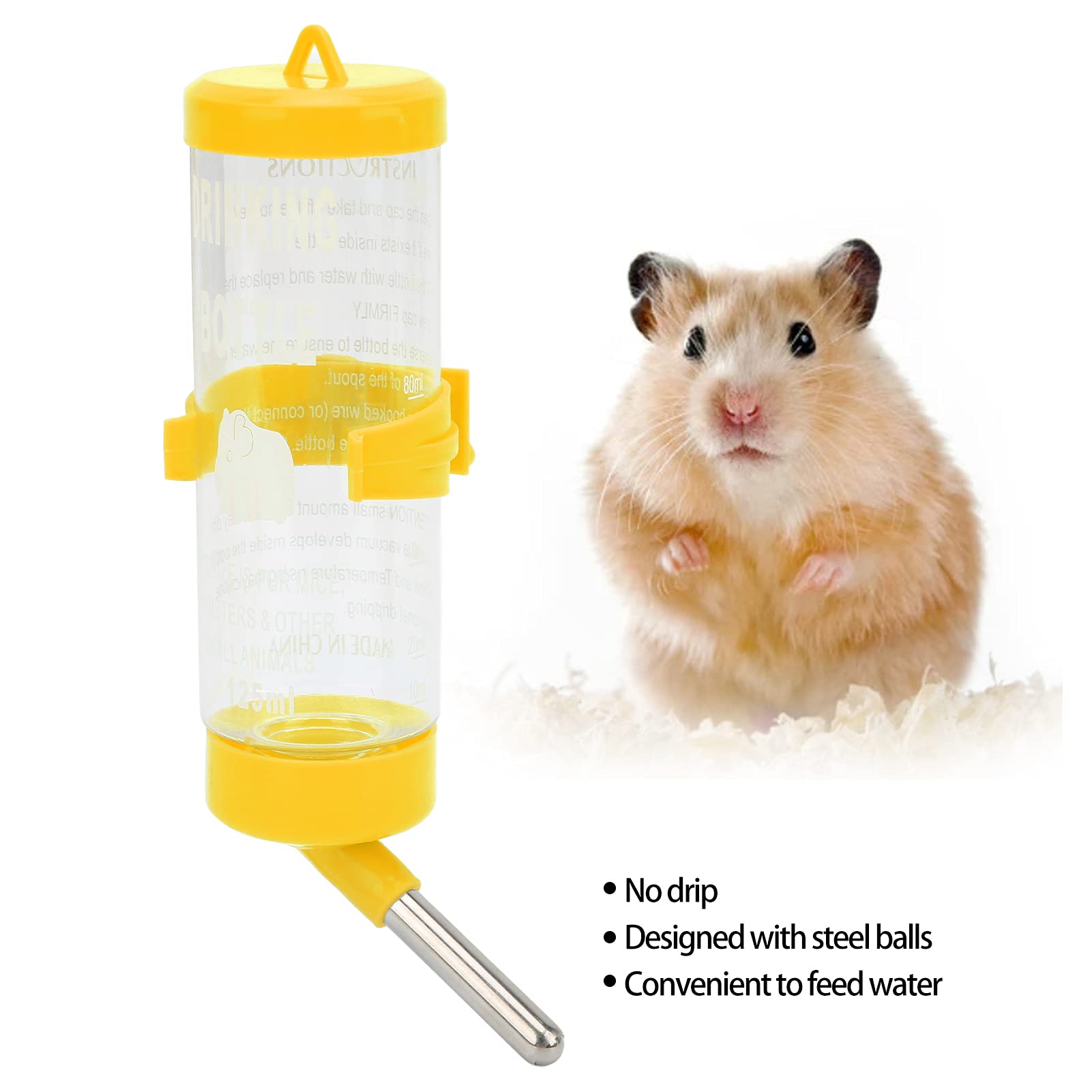 Heepdd Small Animal Water Bottle, Automatic No Drip Hamster Water Dispenser For Pet Dwarf Hamster Mice Gerbil Rat Chinchillas Guinea Pig Rabbit