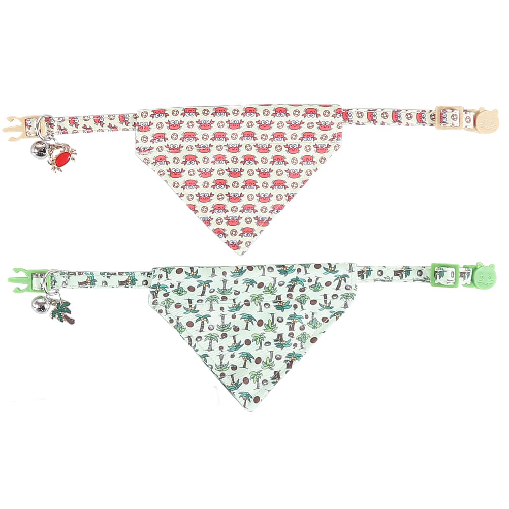 Cat Collar Breakaway With Cute Bandana And Bell Accessories For Kitty Adjustable Safety