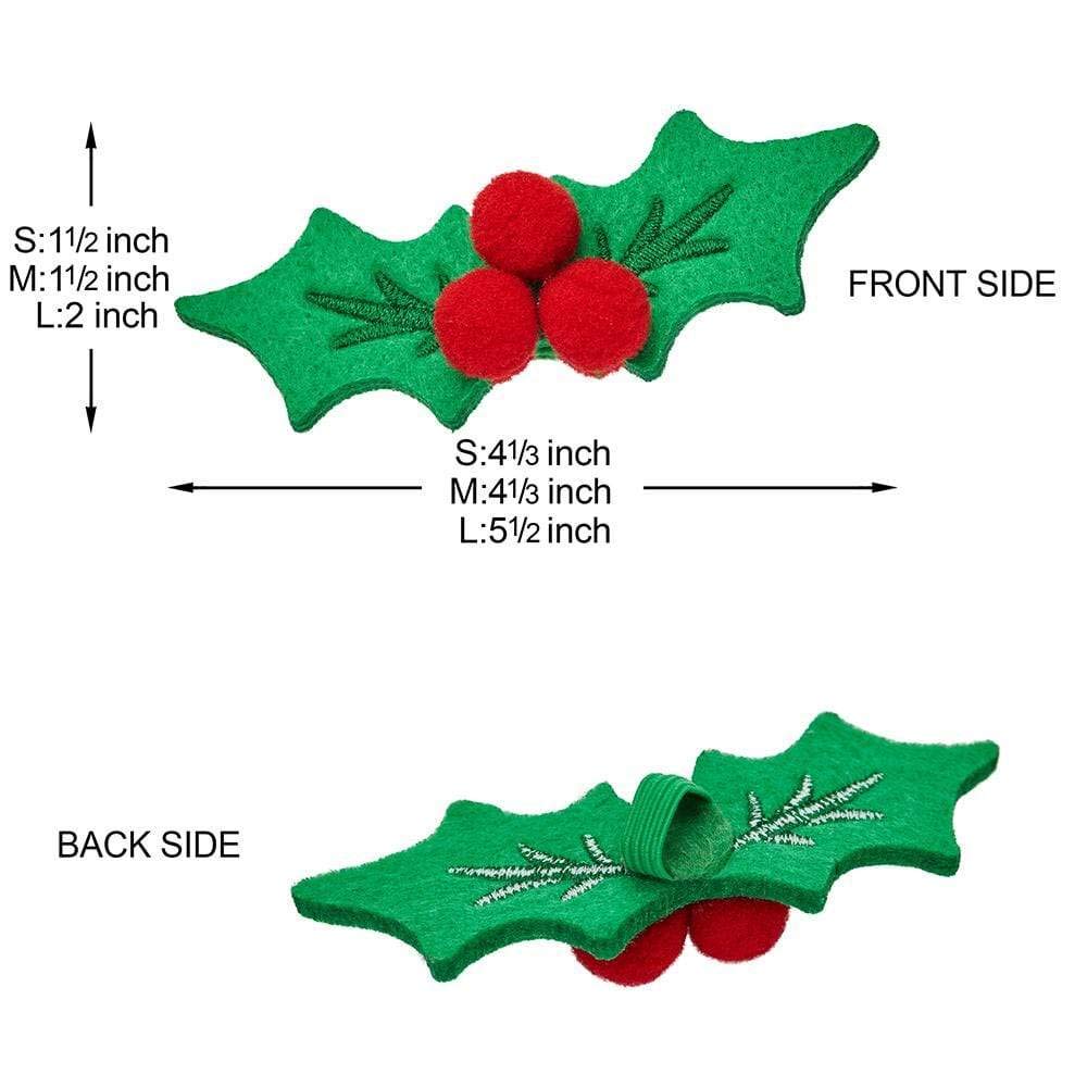 Blueberry Pet Christmas Dog Collar, Zigzag Chevron Adjustable Dog Collar With Holly D  Cor, Durable Holiday Dog Collars, Festive