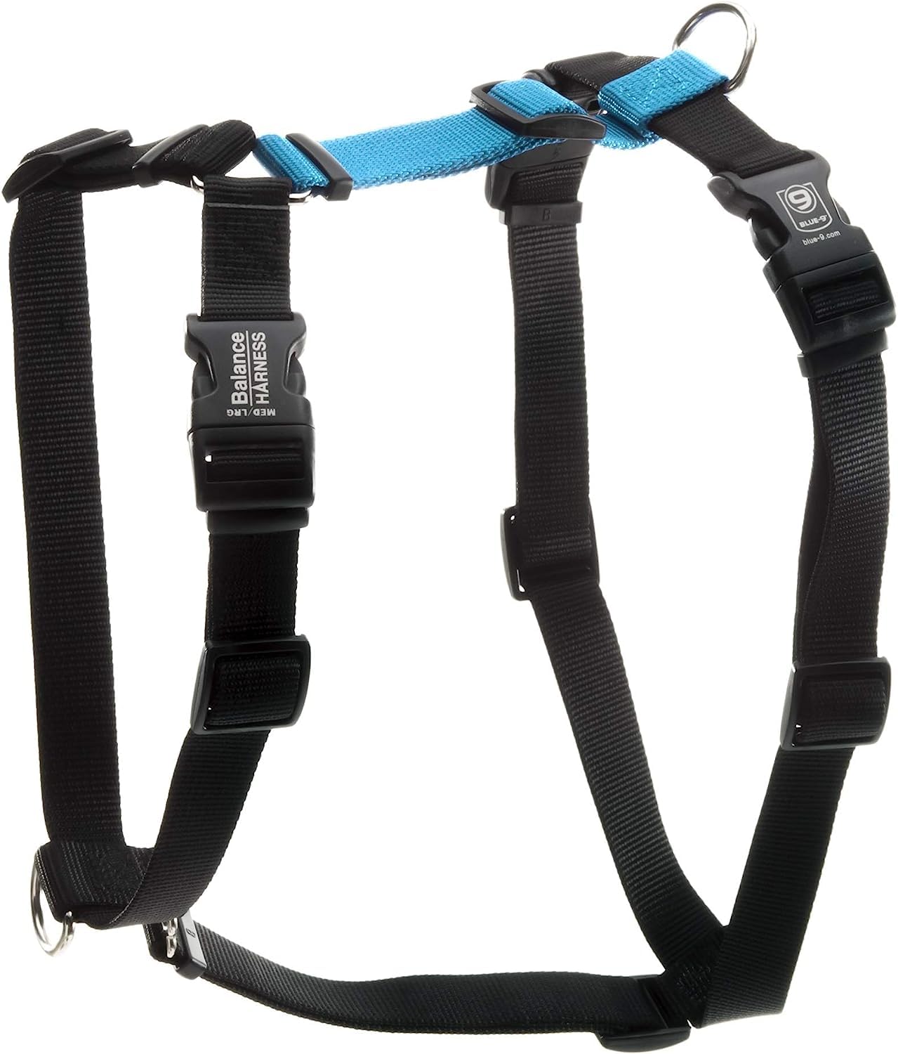 Blue-9 Buckle-Neck Balance Harness, Fully Customizable Fit No-Pull Harness, Ideal For Dog Training And Obedience, Made In The Usa, Sky Blue, X-Small