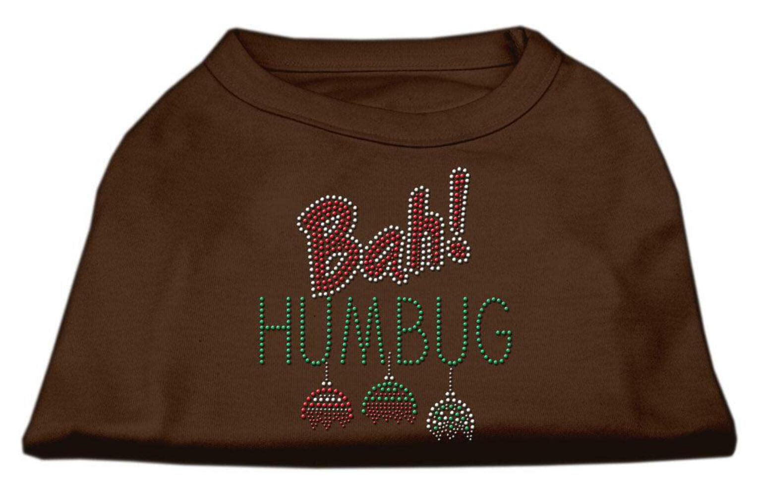 Christmas Pet Dog & Cat Shirt Rhinestone, 'Bah Humbug' White 2Xl (20-25 Lbs.)