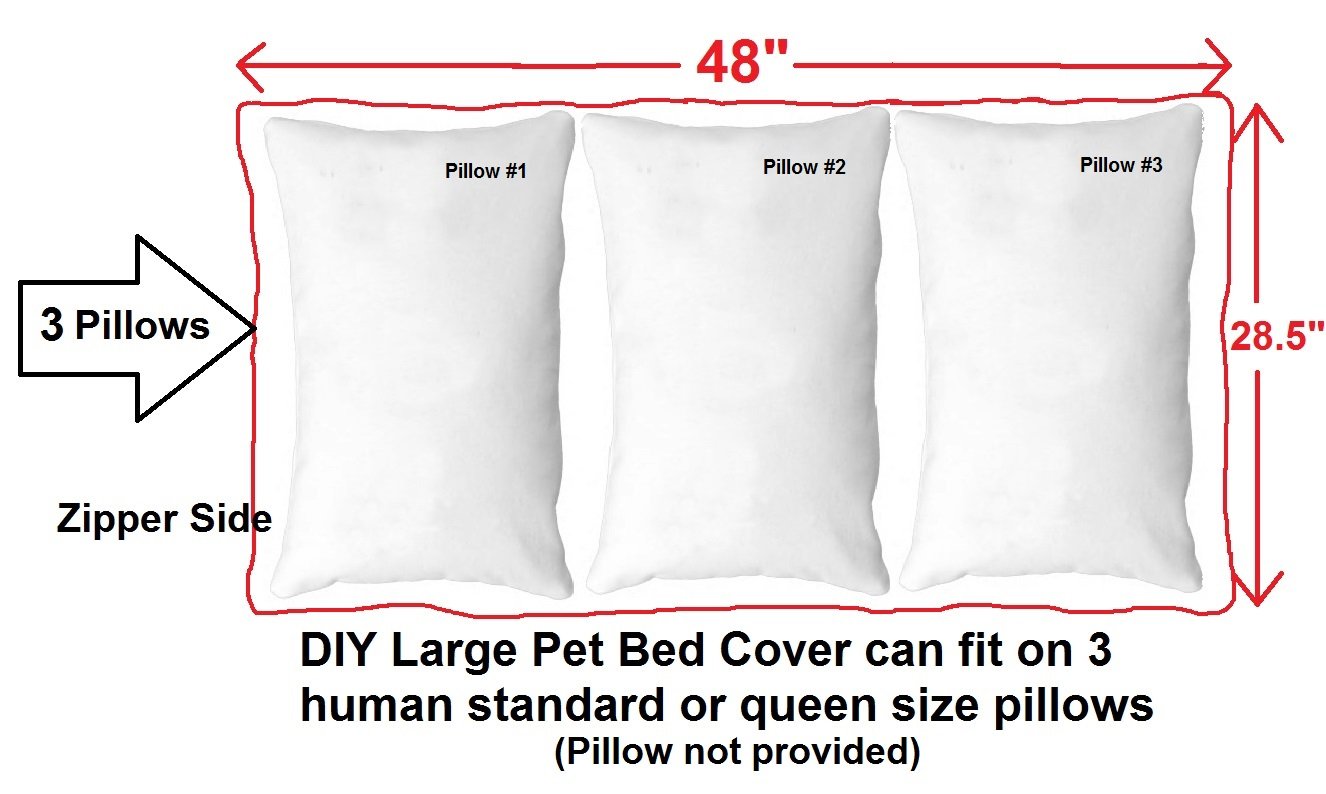 Dogbed4less Do It Yourself DIY Pet Bed Pillow Duvet Canvas Cover + Waterproof Internal case for Dog/Cat at Large 48X29 Black Color - Covers only -Like New