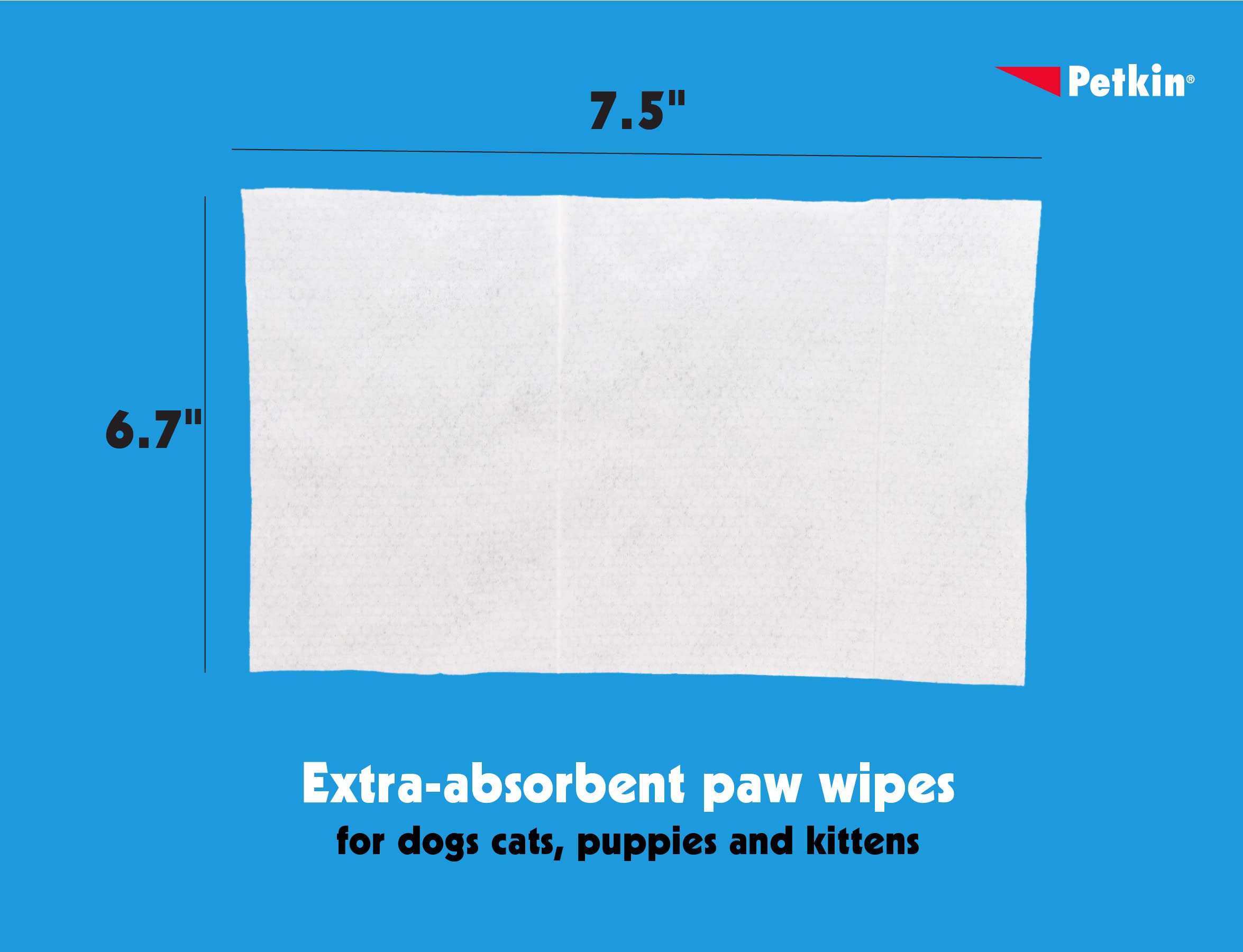 Petkin Paw Wipes Plus, 100 Orange Scented Wipes - Absorbent Pet Paw Wipes Remove Daily Dirt & Odors - Enriched With Paw Balm Protectant - Easy To Use Pet Wipes For Dogs, Cats, Puppies & Kittens