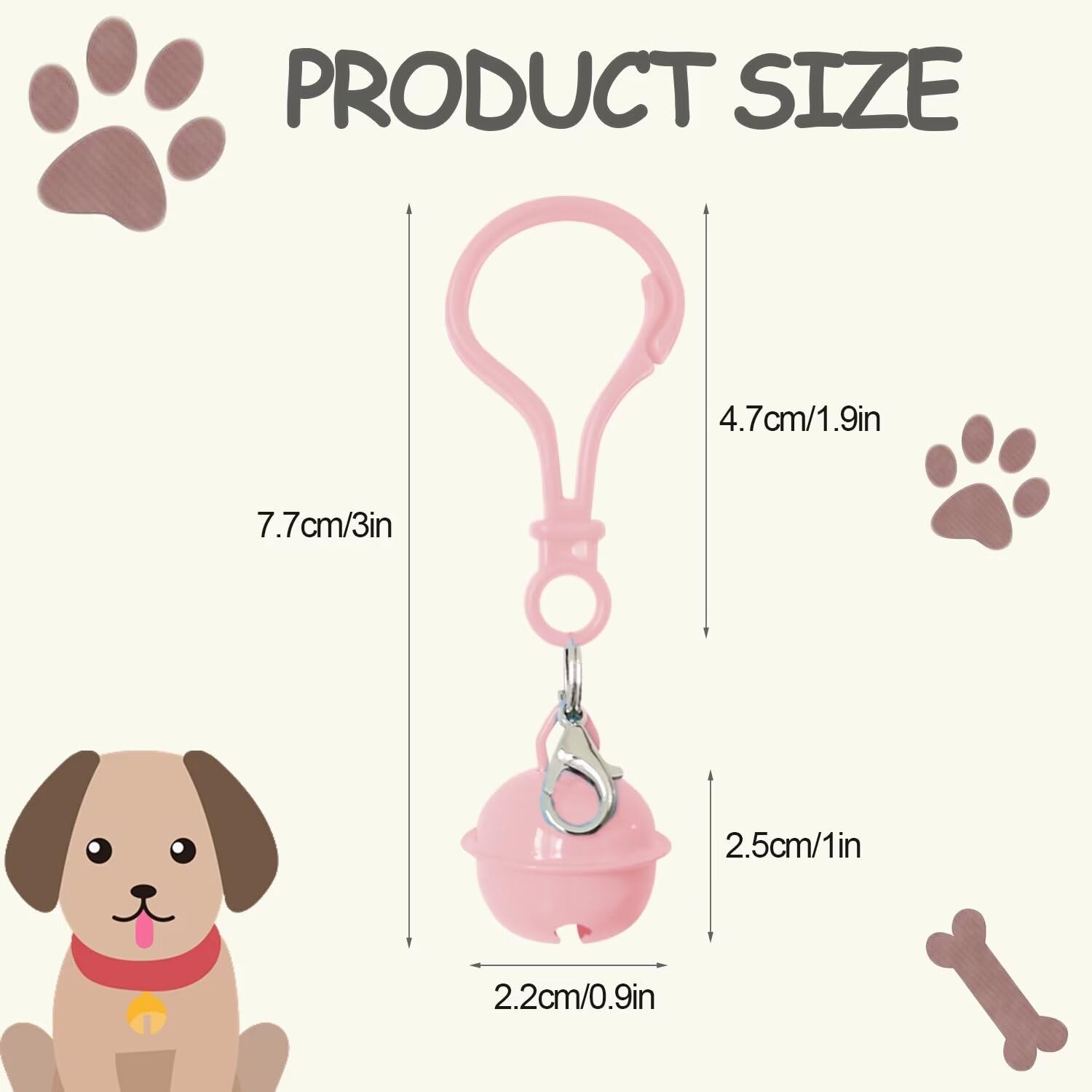 Aoche Pet Bells - 6Pcs Dog & Cat Bells For Collars, Multi-Color Dog Collar Charms