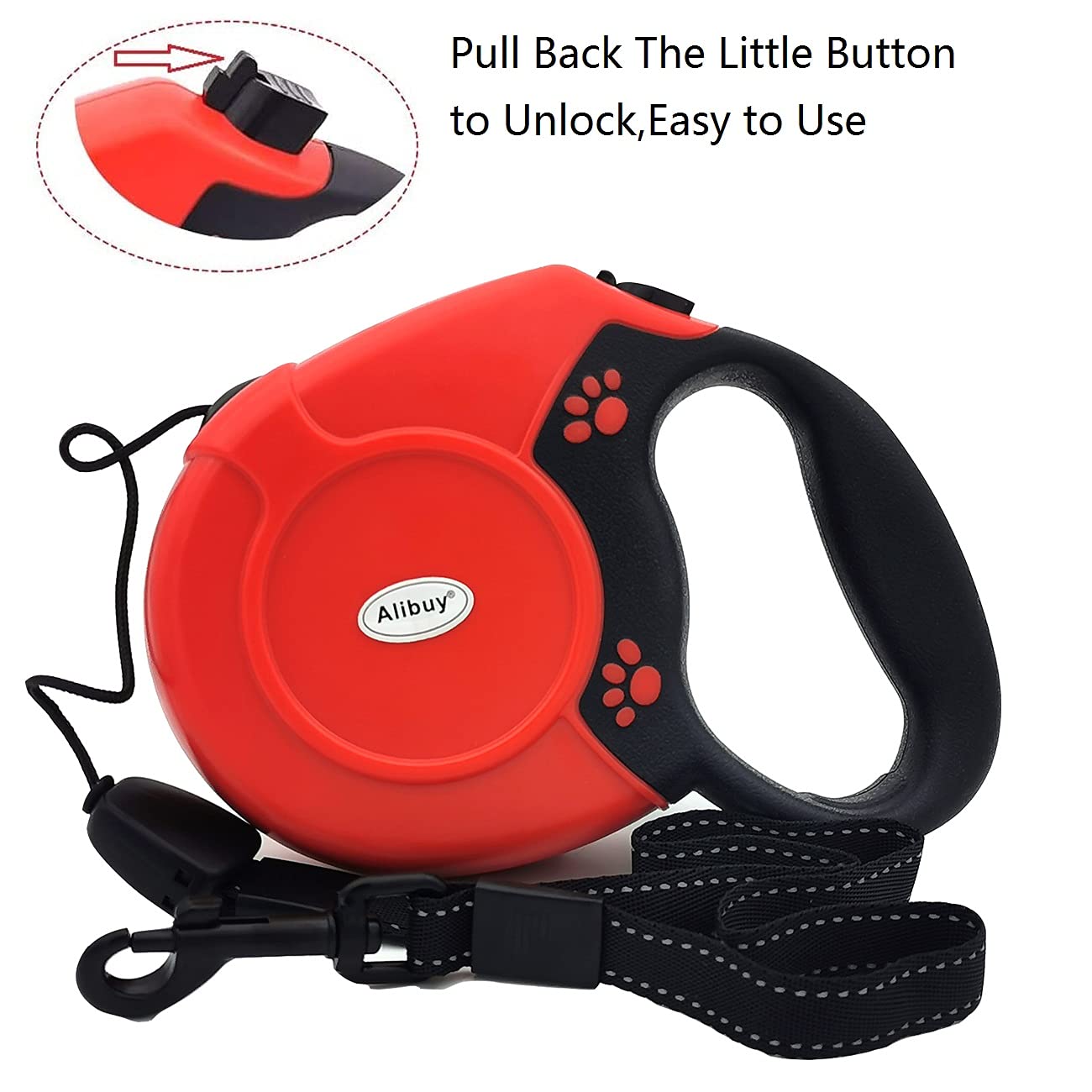 Retractable Dog Leash 26Ft 360° Tangle-Free Walking Pet Leashes With Non-Slip Handle For Small Medium Large Dogs,Up To 110 Lbs Red