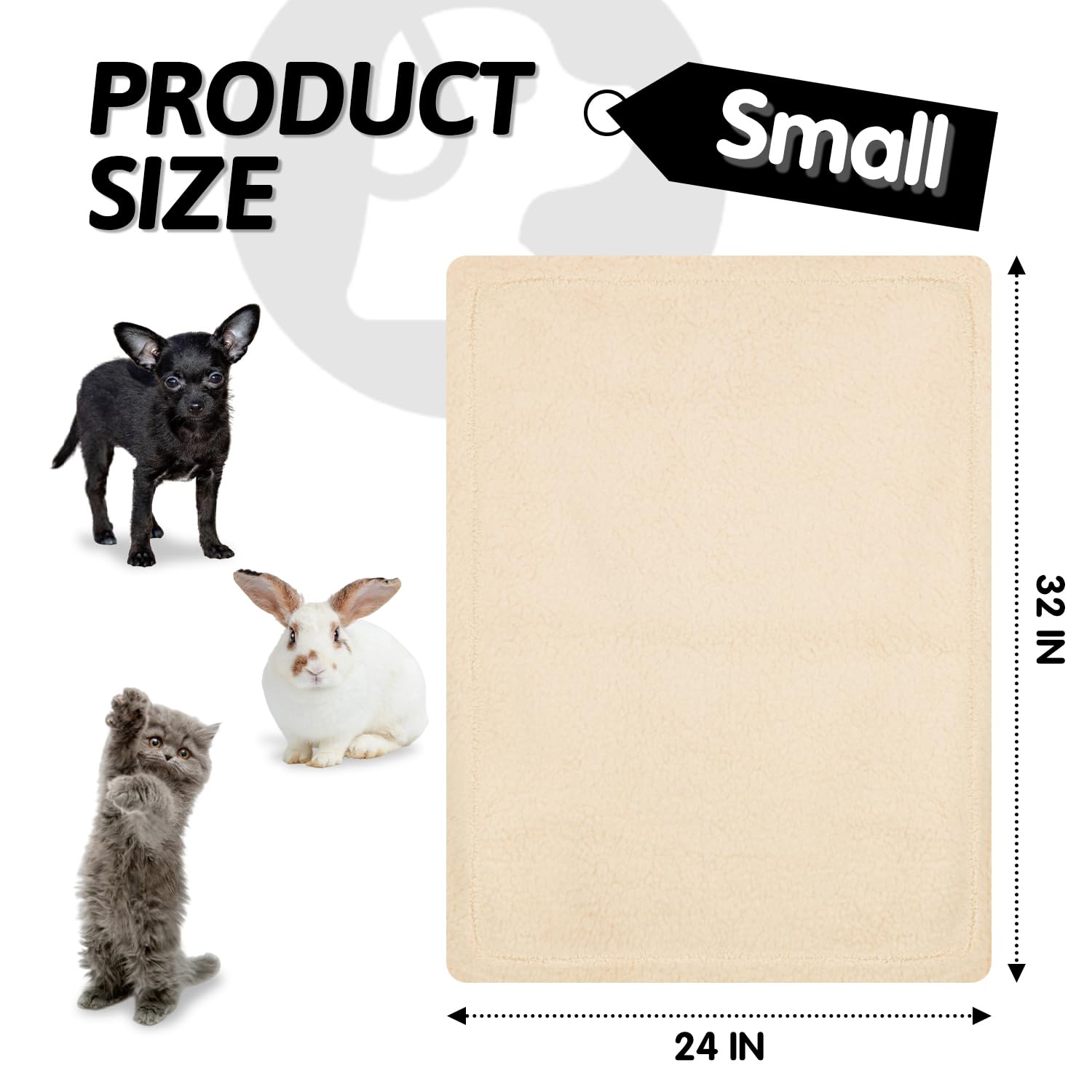 Furrybaby Premium Soft Dog Blanket For Small Dogs Puppy Cat Washable Sherpa Fleece 24X32 Inches Pet Throw For Bed Furniture Couch Sofa Protection(Small, Beige Blanket)