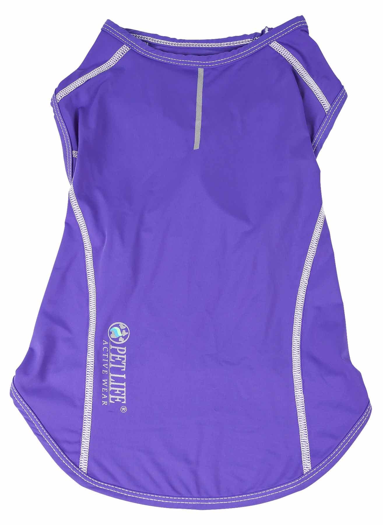 Pet Life  Active Racerbark Fitness and Yoga Dog T-Shirt Tank Top - Performance Pet T-Shirt with 4-Way-Stretch and Quick-Dry Te