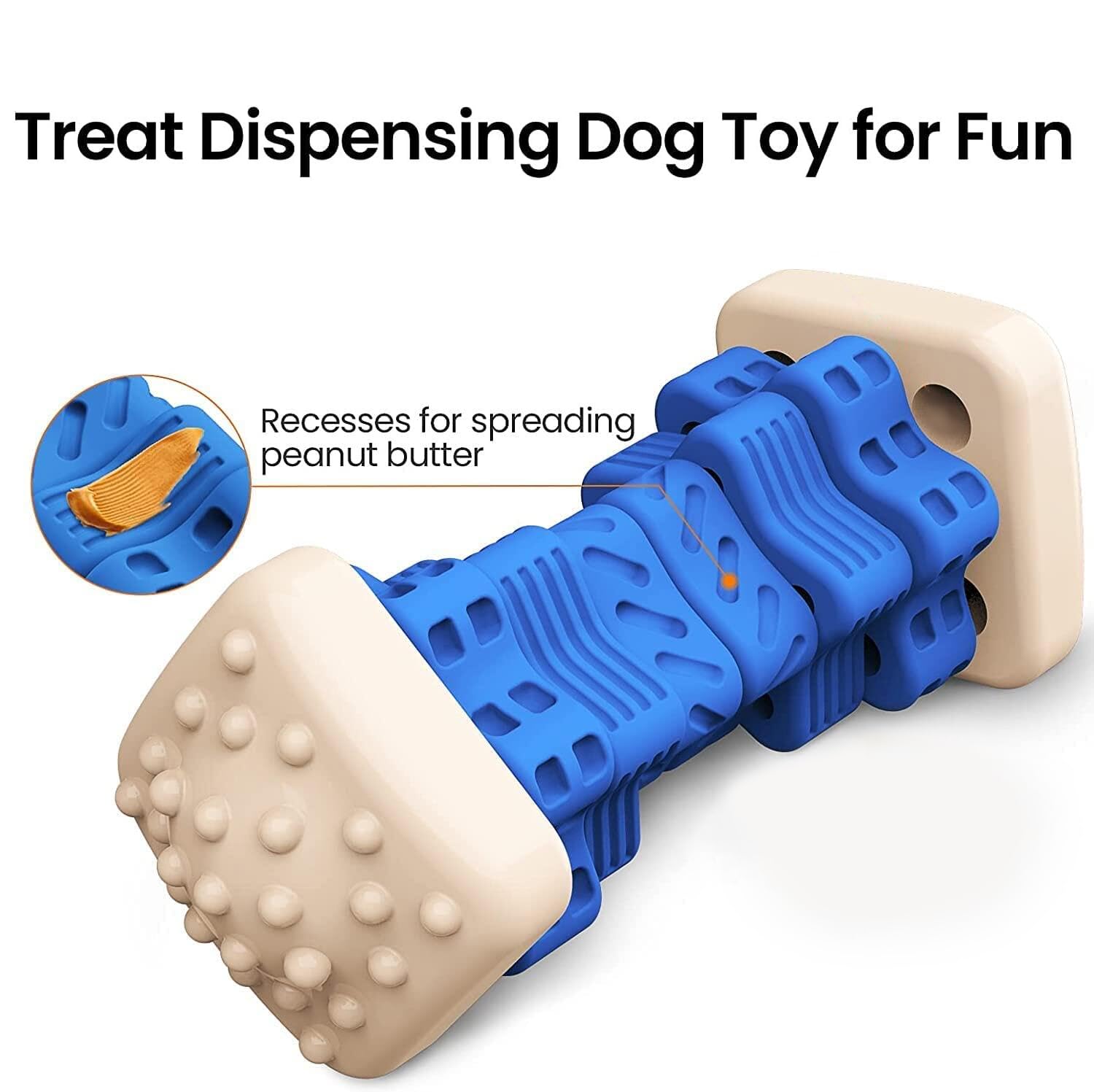 AOZOOM Tough Durable Dog Chew Toys for Aggressive Chewers, , Dog Puzzle Toys with Beef Flavor, Interactive, Safe Rubber Indestru