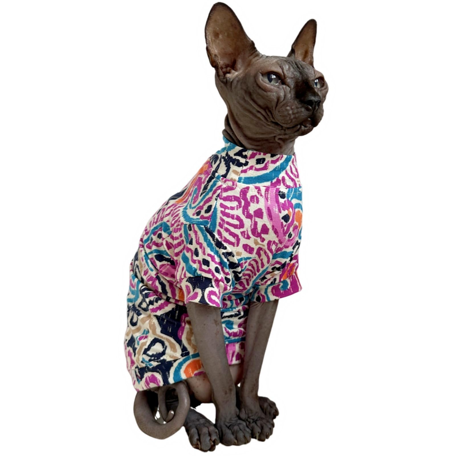 Limited Edition Sphynx Cat T-Shirts Elastic Hairless Cat Sweatshirt Pet Kitten Clothes Round Collar Kitten Shirts Vest Cats & Sm