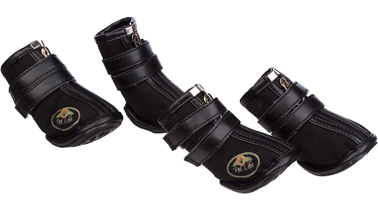 Pet Life Ruff Suede Dog Shoes, Black, Small