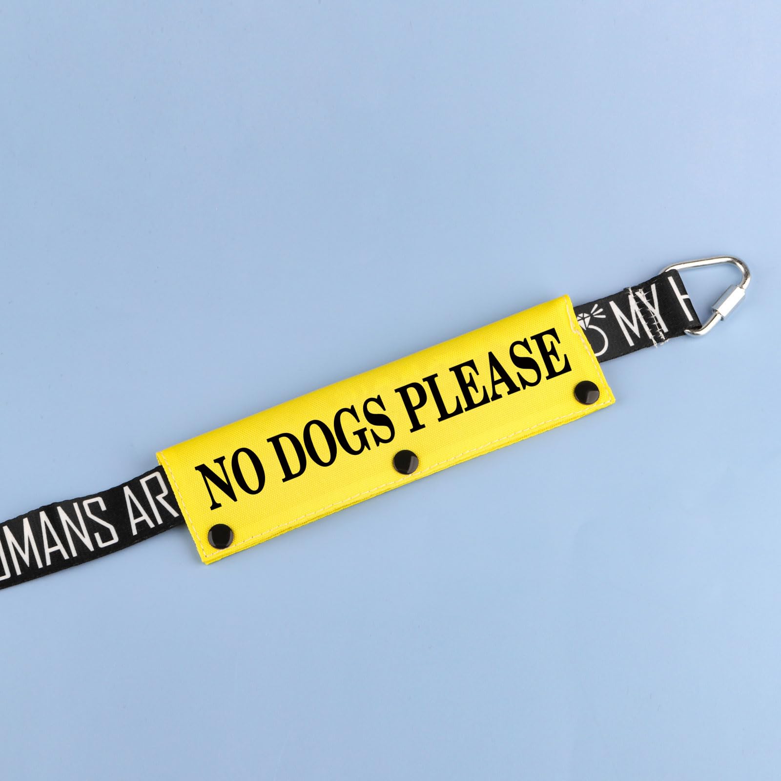 Funny Dog Leash Sleeve No Dogs Please Dog Leash Wrap Sleeve Alert Tag Pet Birthday Gift (No Dogs Please-Ye Sleeve)