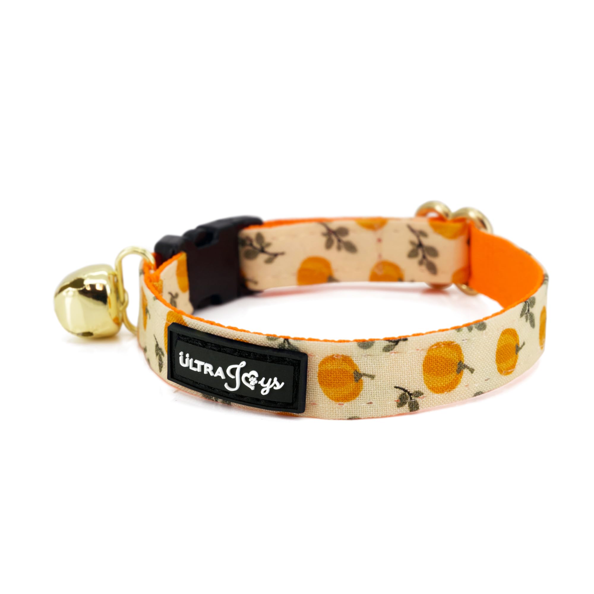 Ultra Joys Breakaway Cat Collar With Bells - Boy & Girl Kitten Collar - Pumpkin Small