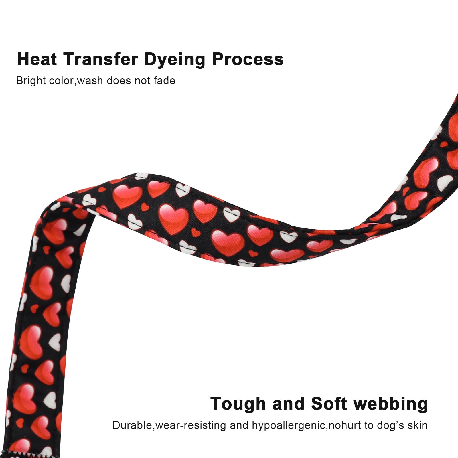 Lionet Paws Valentine'S Dog Collar- Cute Sweet Pink Heart Black Dog Collars With Plastic Buckle, Light Adjustable Dog Collars Fo