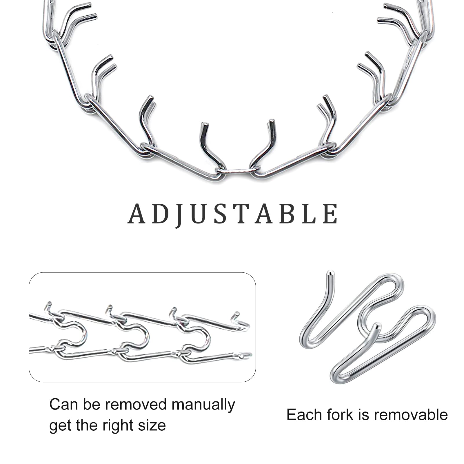 Jipimon Dog Collar Extra Links Designed For Training Collars (4 Pack) Steel Chrome Plated Dog Training Collar Links (4.00Mm, Bla