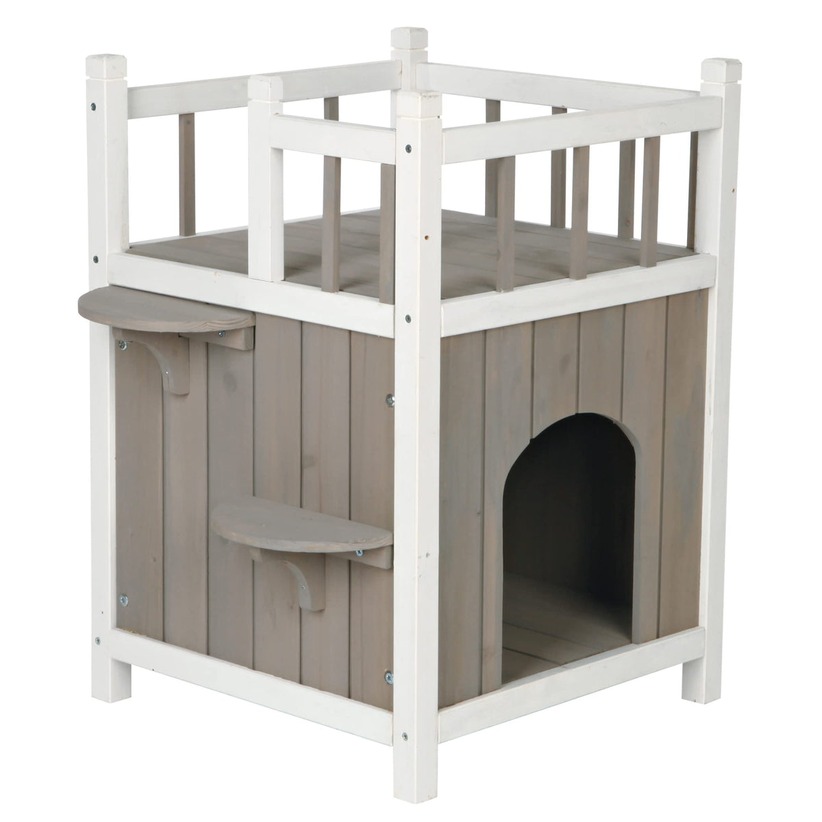 Trixie Cat Home With Balcony, Elevated Cat House, Weatherproof Shelter, Ideal For Cats And Small Dogs 17.5 X 17.5 X 25.5 In.