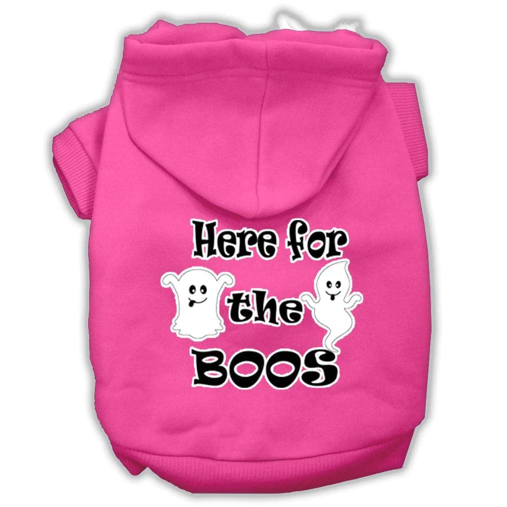 Halloween Pet, Dog & Cat Hoodie Screen Printed, 'Here For The Boos' Cream 2Xl (20-25 Lbs.)
