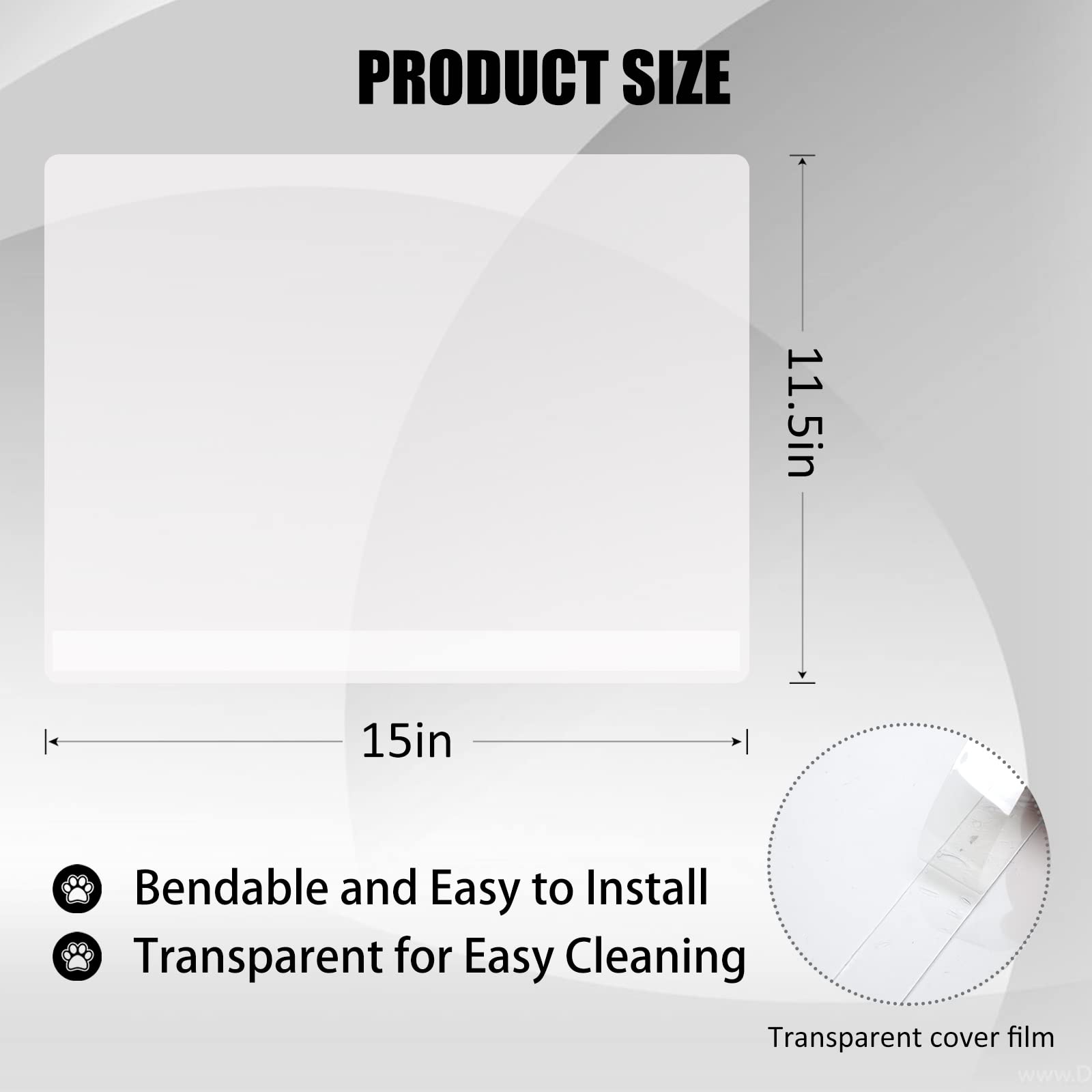 3Pcs Cat Litter Box Pee Shields,Transparent Easy Clean Litter Box Splash Guard For Open Top Litter Pan 15?1.5In- Litter Box Not Included