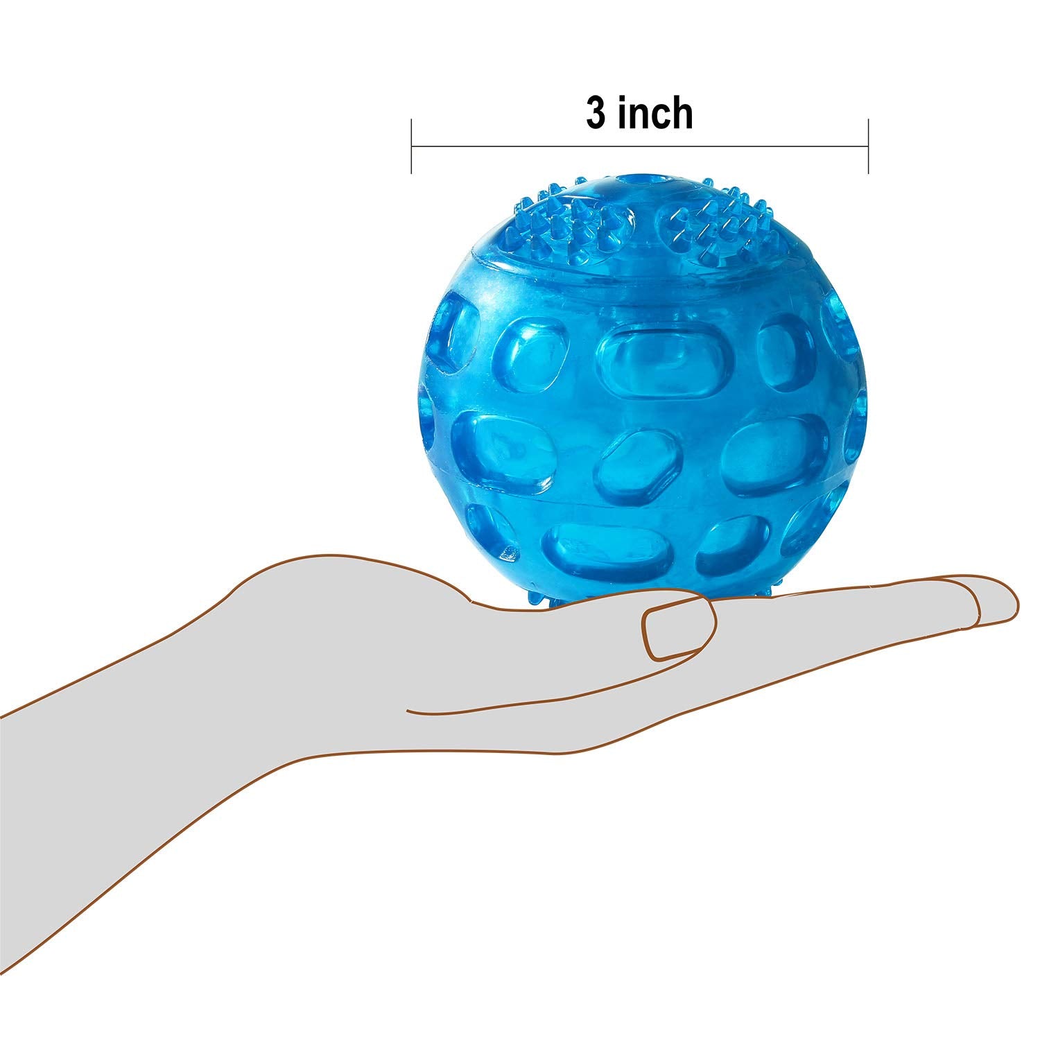 Pjdh 3 Packs Dog Balls Dog Toys, Indestructible Dog Balls For Aggressive Chewers, Balls For Medium Large Dog, Squeaky Kong Ball For Training Playing Pet Toys, 3.2Inch Dog Toy Balls, Green+Blue+Purple