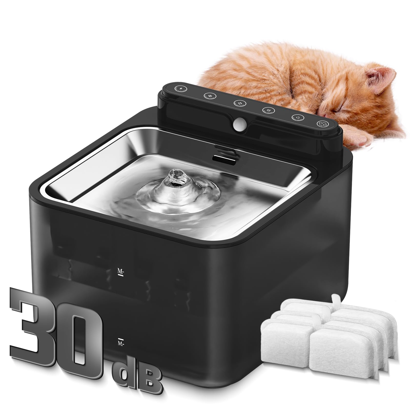 Wireless Cat Water Fountain Battery Operated,Water Fountains for Cats Indoor,108oz/3.2L Motion Sensor Pet Water Fountain,BPA-Fre