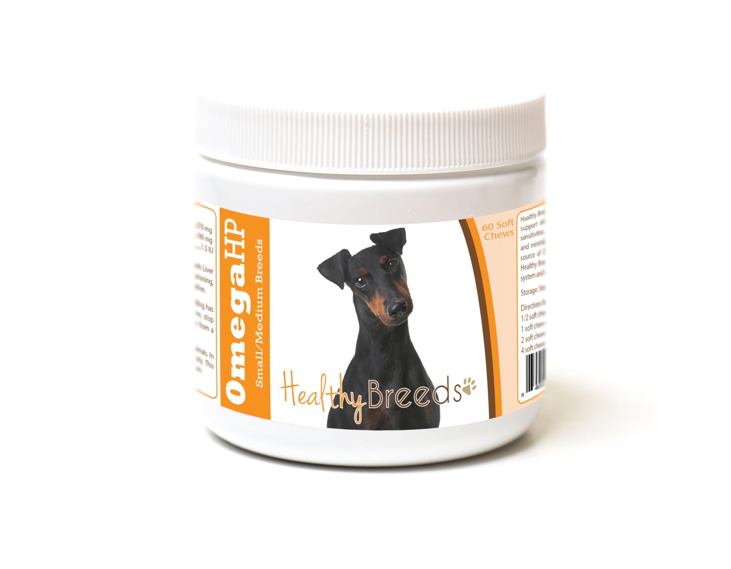 Healthy Breeds Manchester Terrier Omega HP Fatty Acid Skin and Coat Support Soft Chews 60 Count