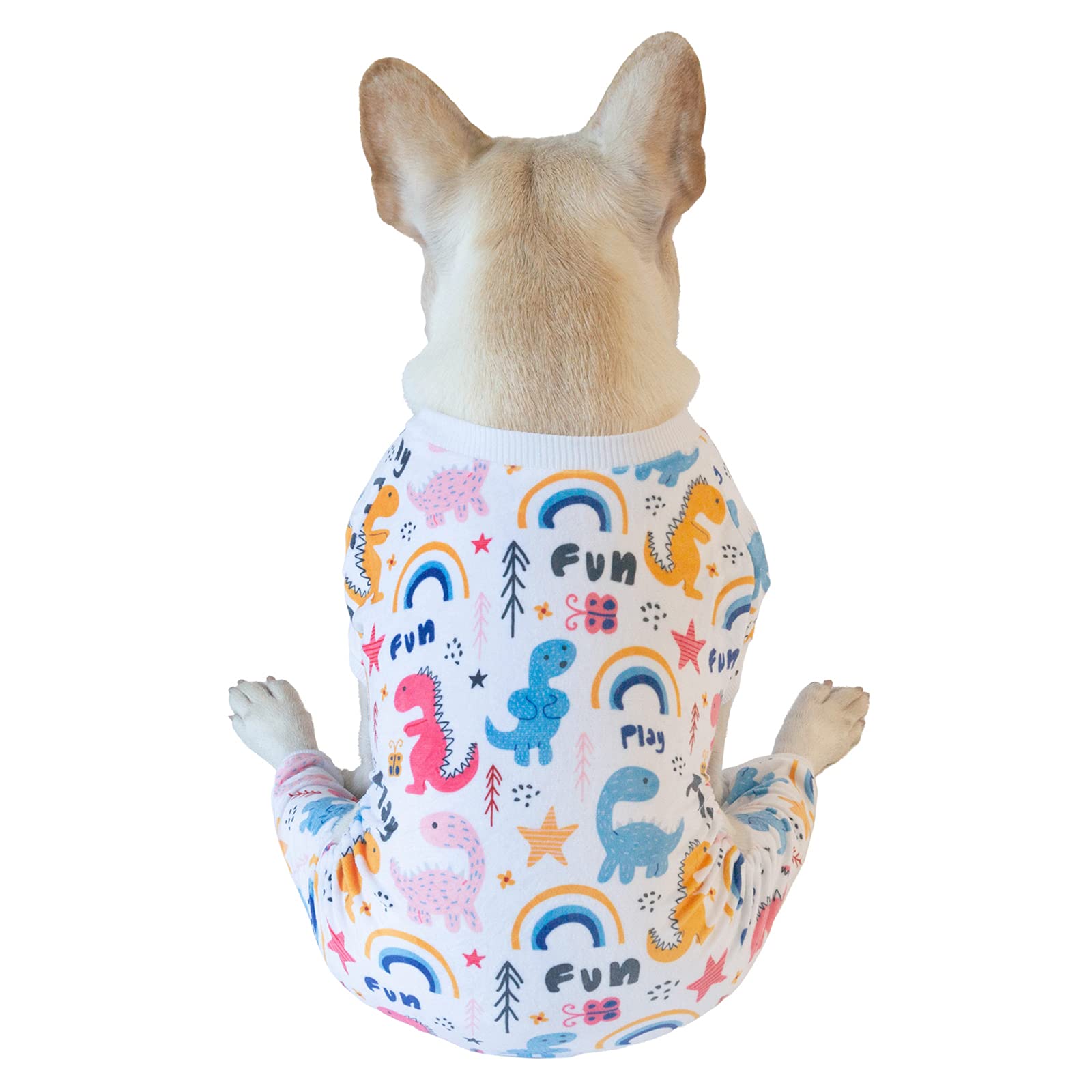 Cutebone Small Dogs Outfit Soft Puppy Onesies Pjs Dog Pajamas Pet Coat Cat Apparel Comfy Doggie Jumpsuit Bodysuit For All Season