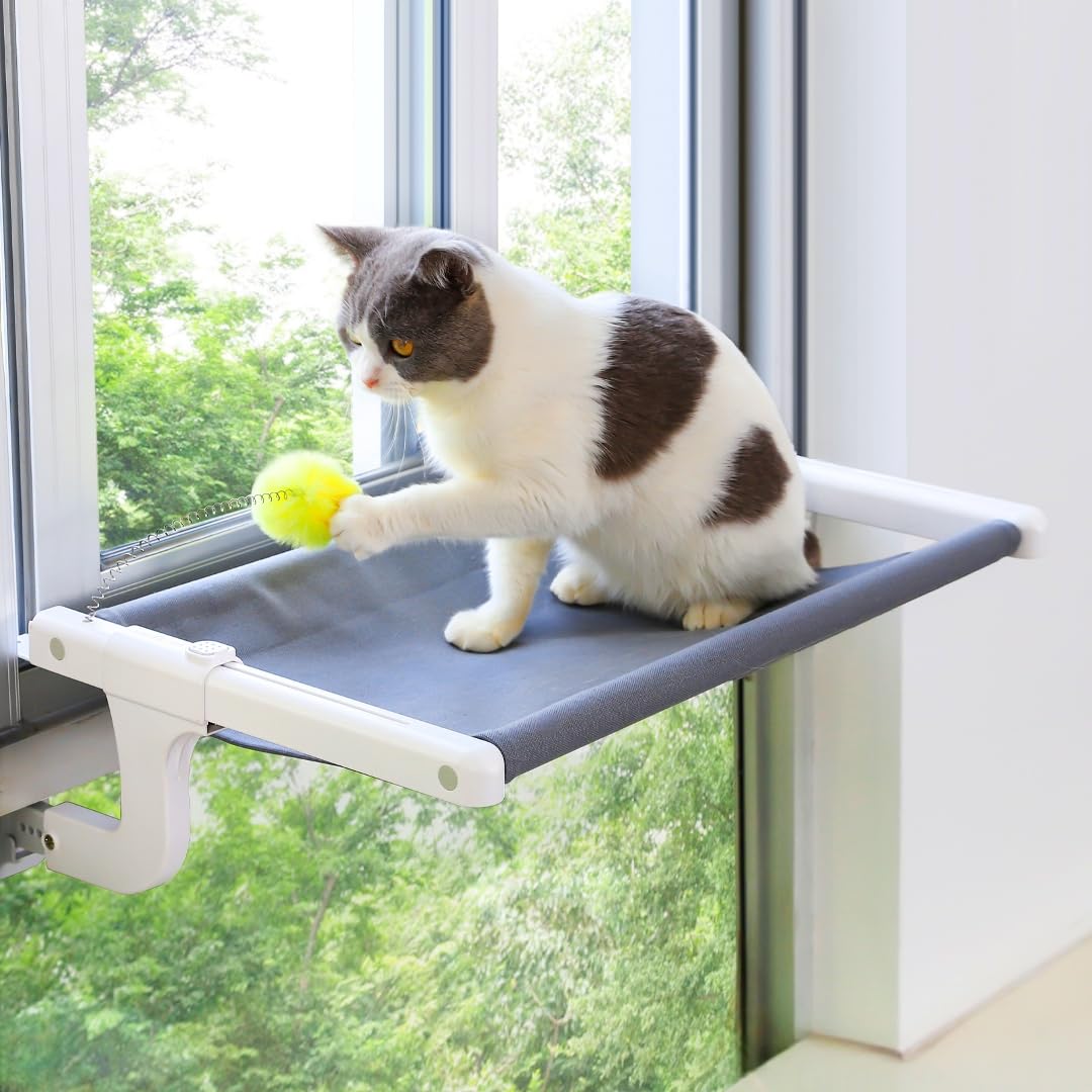 Svd.Pet Cat Window Perch, Cat Hammock Window Seat With Sturdy Metal Frame For Large Cats And Kittens, Easy To Adjust For Windows