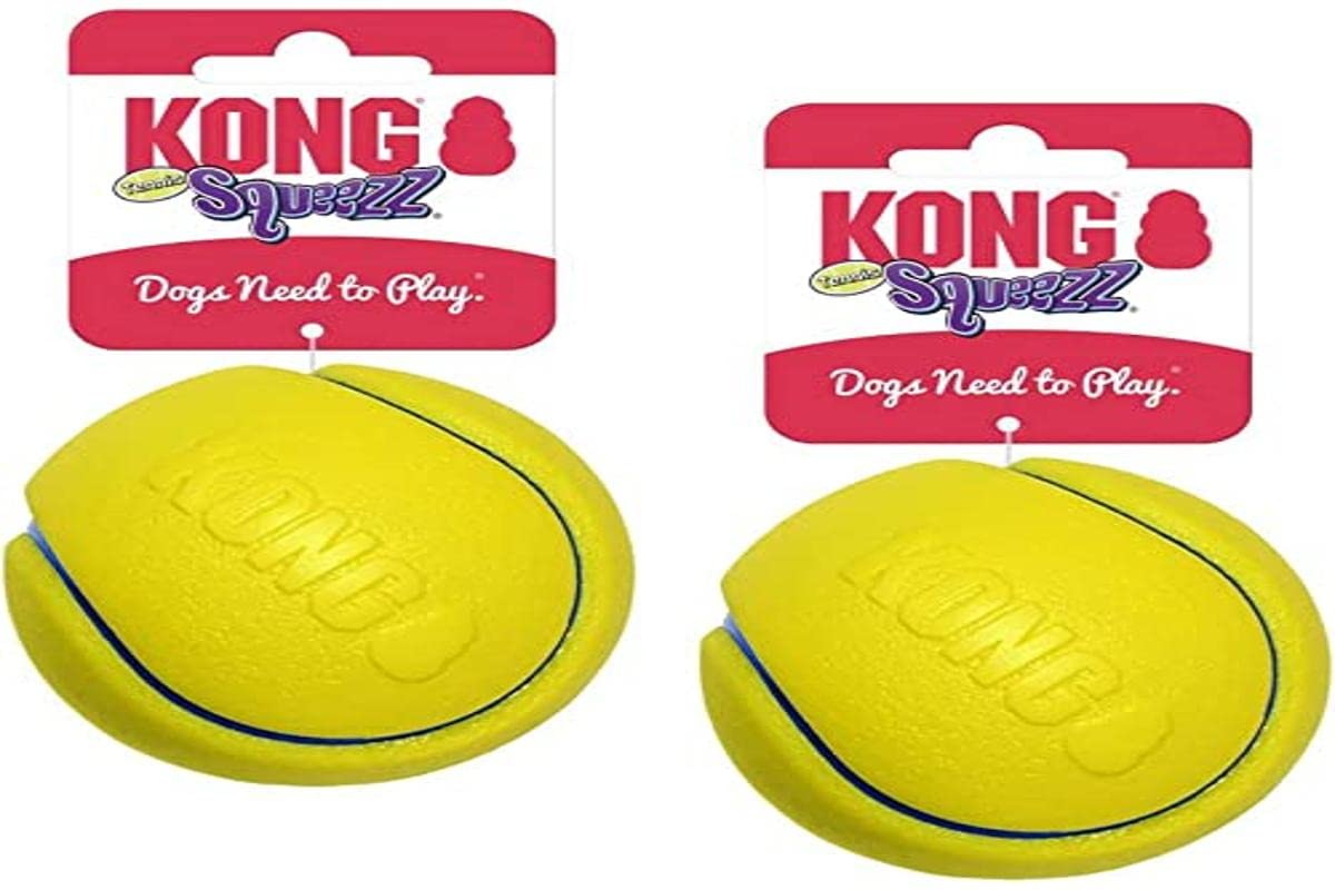 Kong Company 38701213: Squeezz Tennis Ball Dog Toy, Md