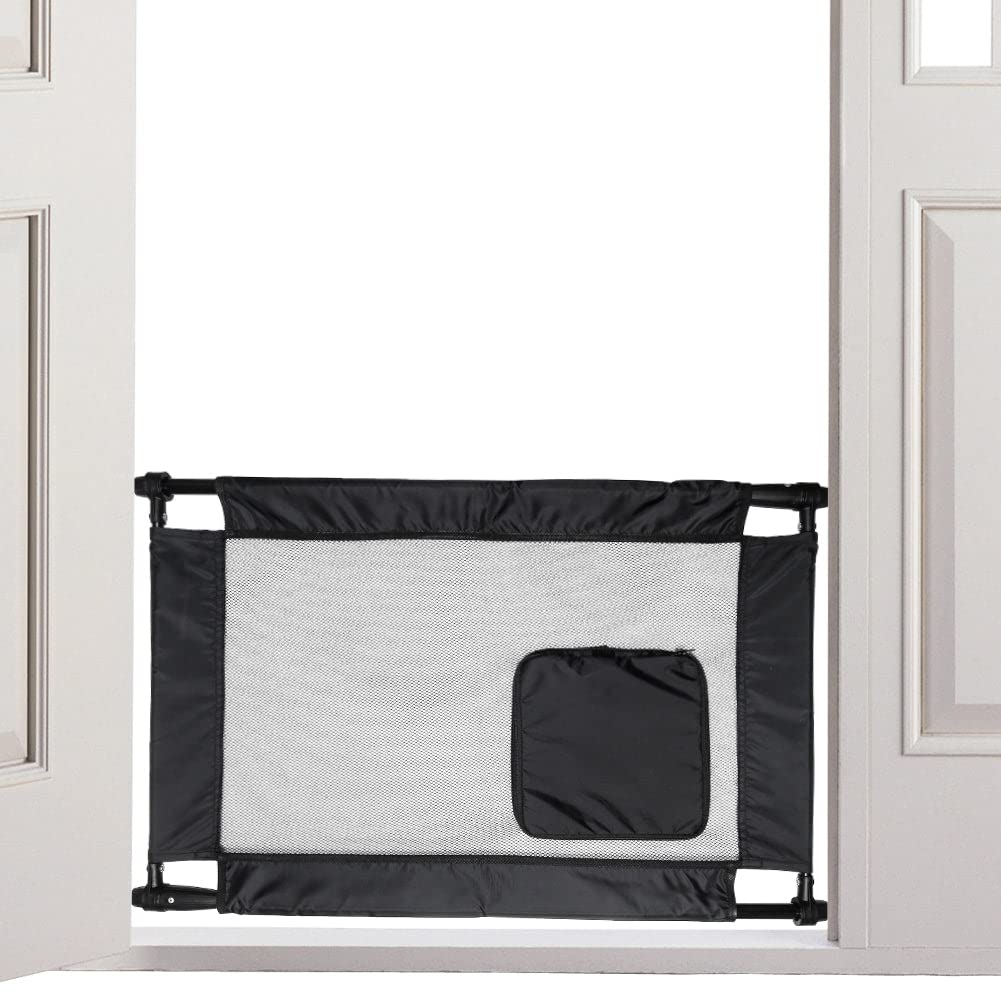 Pet Life Porta-Gate Portable Travel Pet Gate With Adjustible Length - Collapsible Folding Cat And Dog Gate With Built-In Zippere