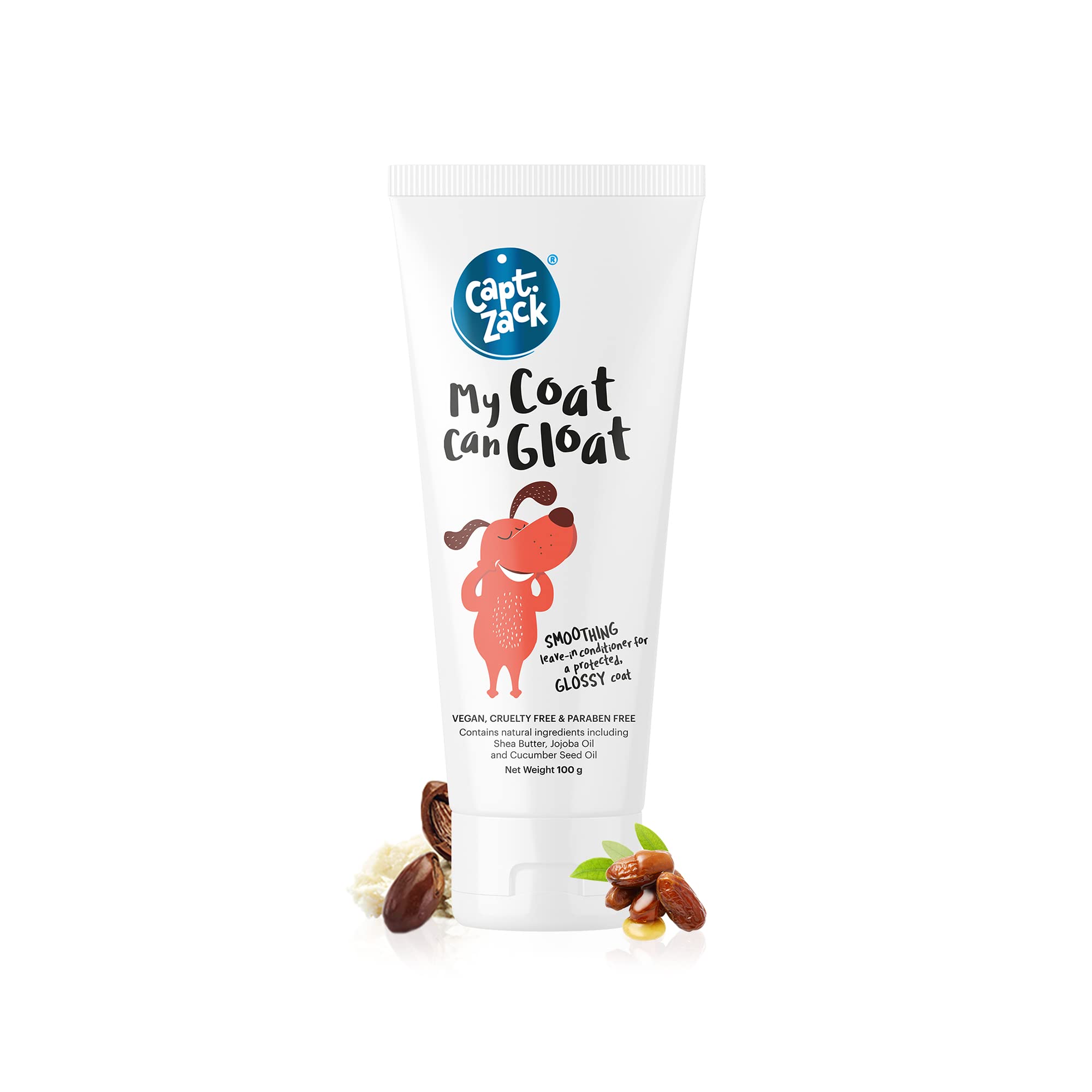 Captain Zack My Coat Can Gloat 100 Gm Leave-In Conditioner For Dogs | Soothe And Hydrate Dry Skin Of Pets - Paraben Free, No Art