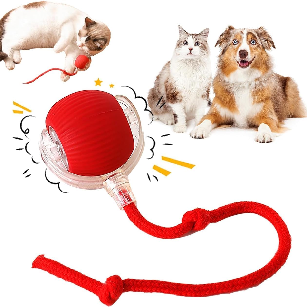 RZAREV Interactive 360 Automatic Rolling Ball Toys  Viral Chewie Electric Dog & Cat Ball, Suitable for Large & Small Pets