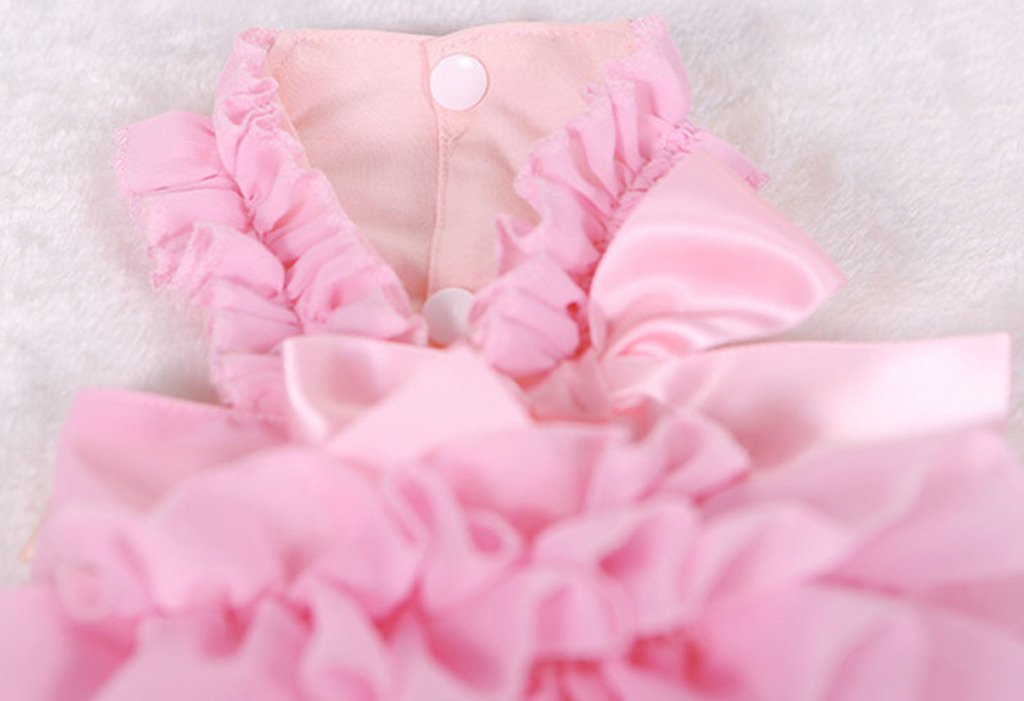 Marupet Fashion Sweet Puppy Dog Love Printed Princess Skirt Pet Dog Pleated Camisole Tutu Dress Pink M