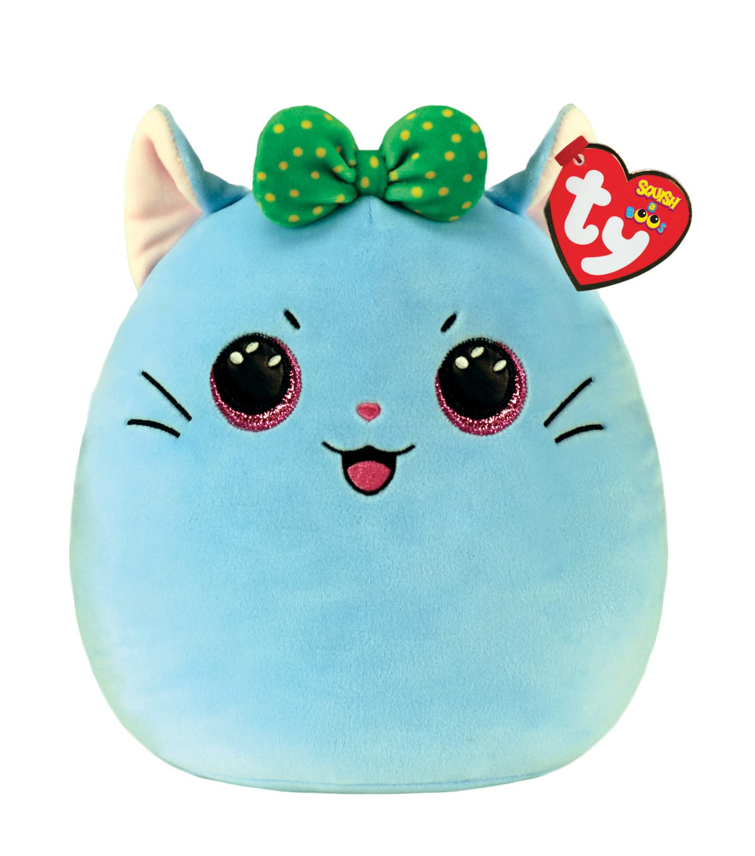 Ty Squish A Boo Kirra - Blue Cat With Bow - 10''