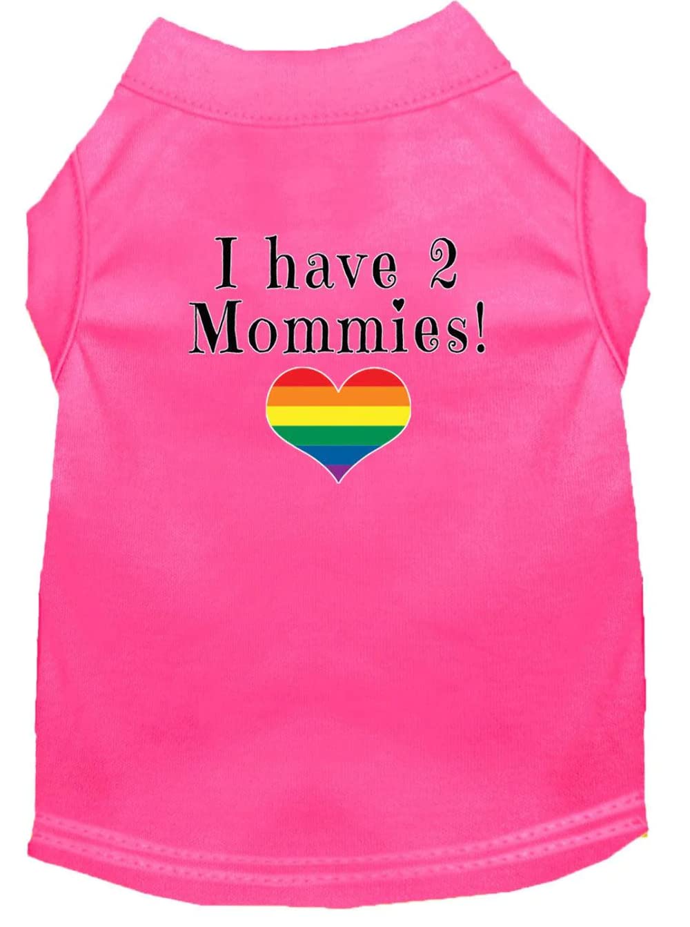 Pet Dog & Cat Shirt Screen Printed, "I Have Two Mommies" Blue MD (6-10 lbs.)