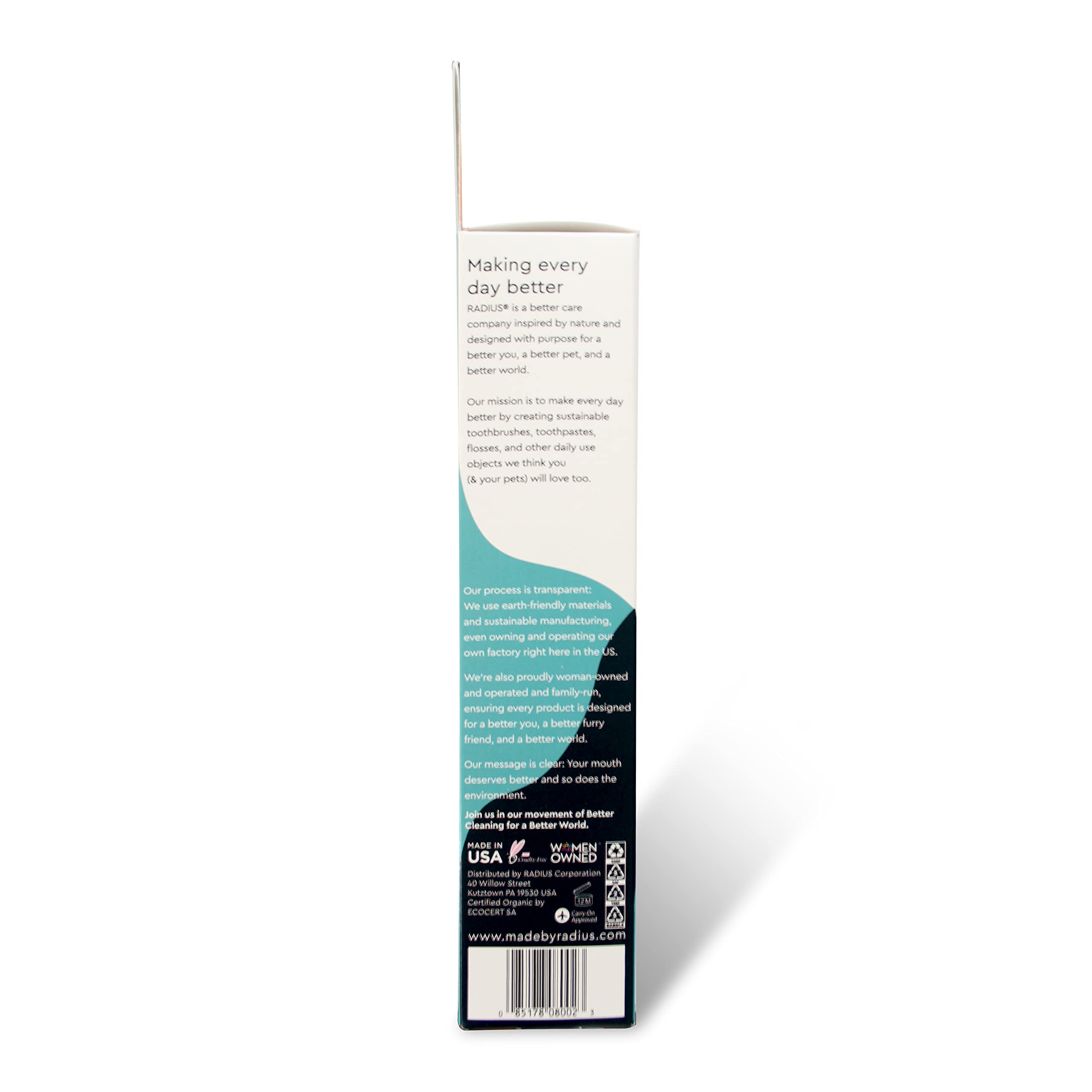 RADIUS USDA Organic Dental Solutions Adult Kit 2 Units, Includes 1 Dog Toothbrush & 1 0.8oz Toothpaste, Firm Bristle & Non Toxic