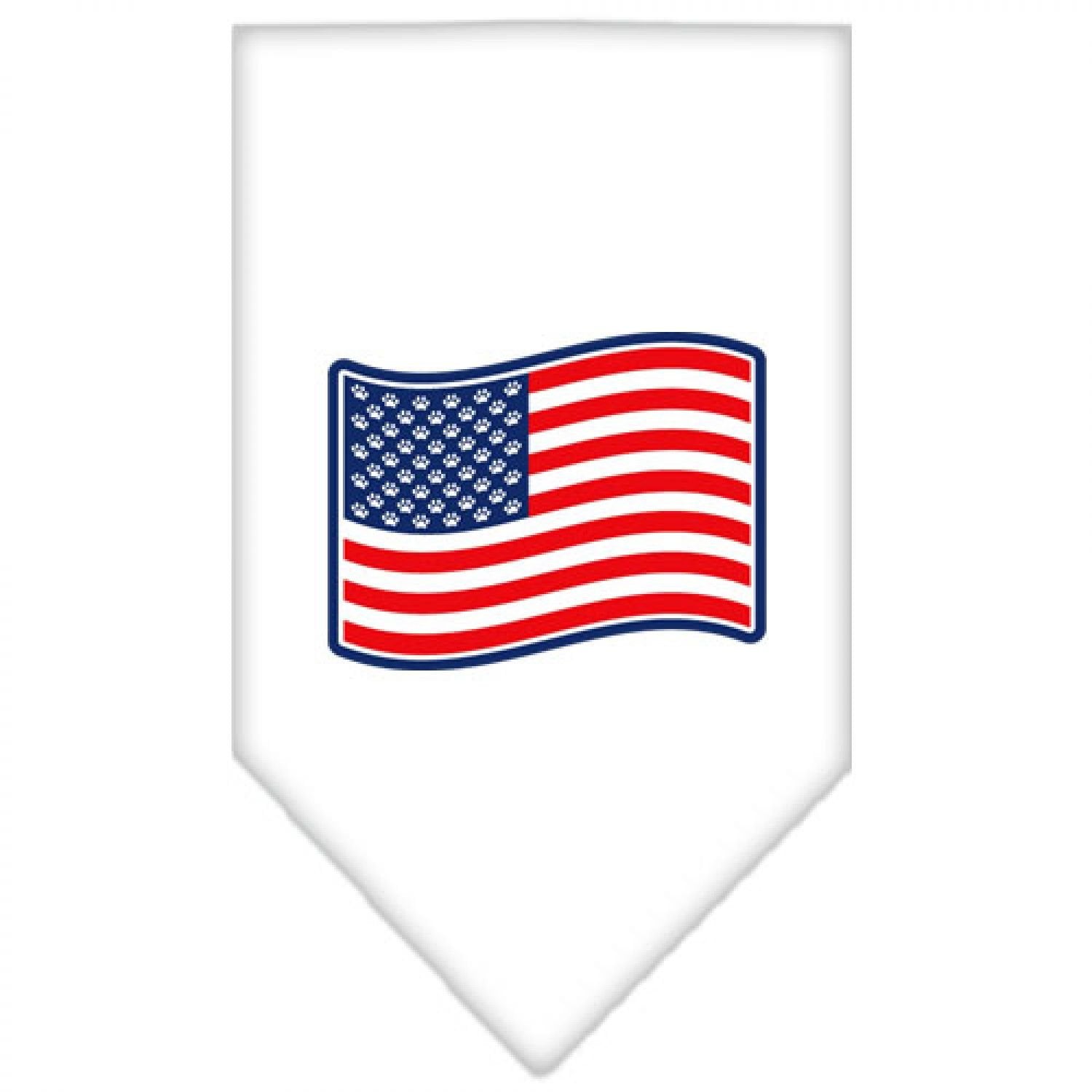 Mirage Pet Products Paws and Stripes Screen Print Bandana, Small, White