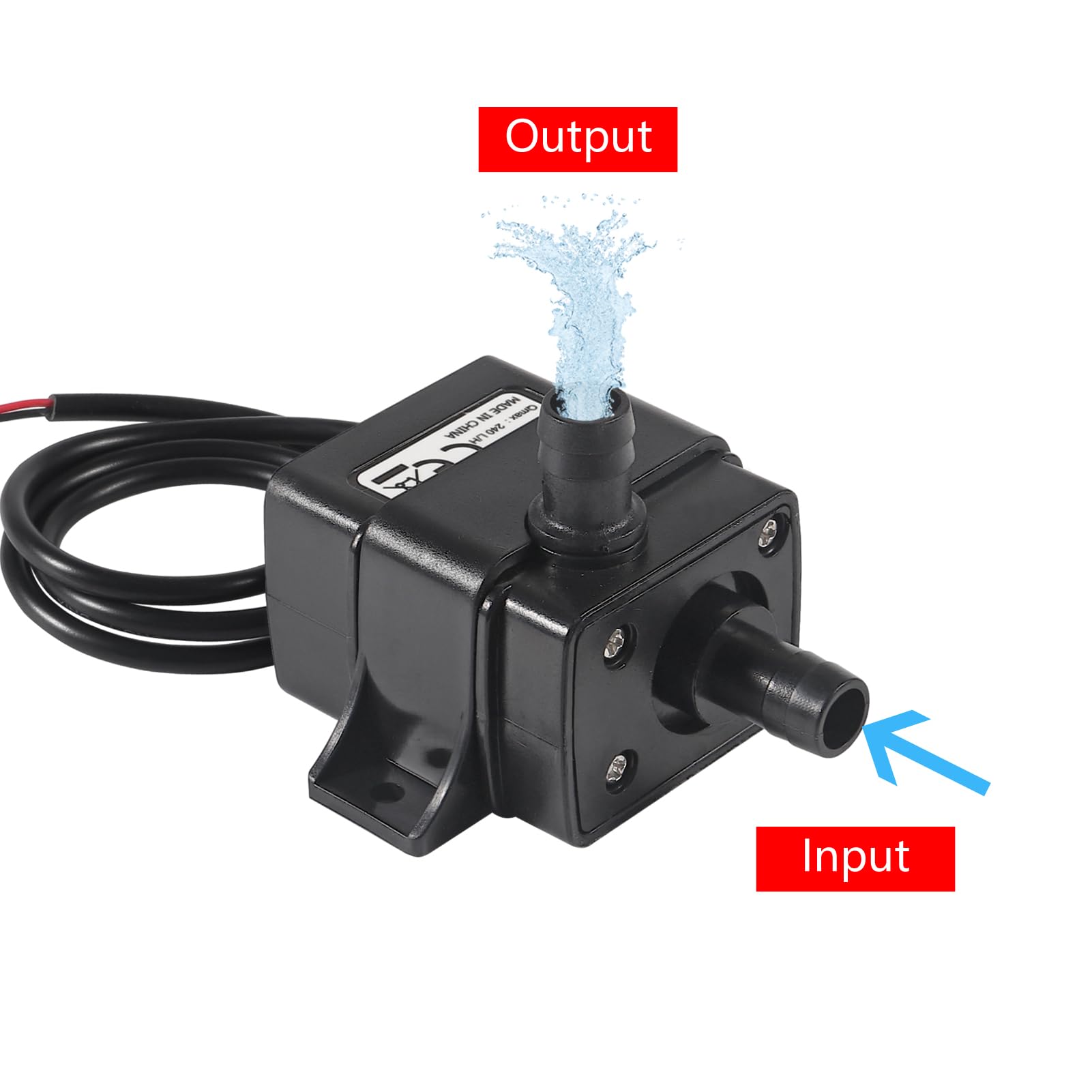 2PCS 12V DC Brushless Submersible Water Pump Small 240L/H Ultra Quiet Water Pump for Aquarium Fish Tank Fountain (12V 5W 240L/H)