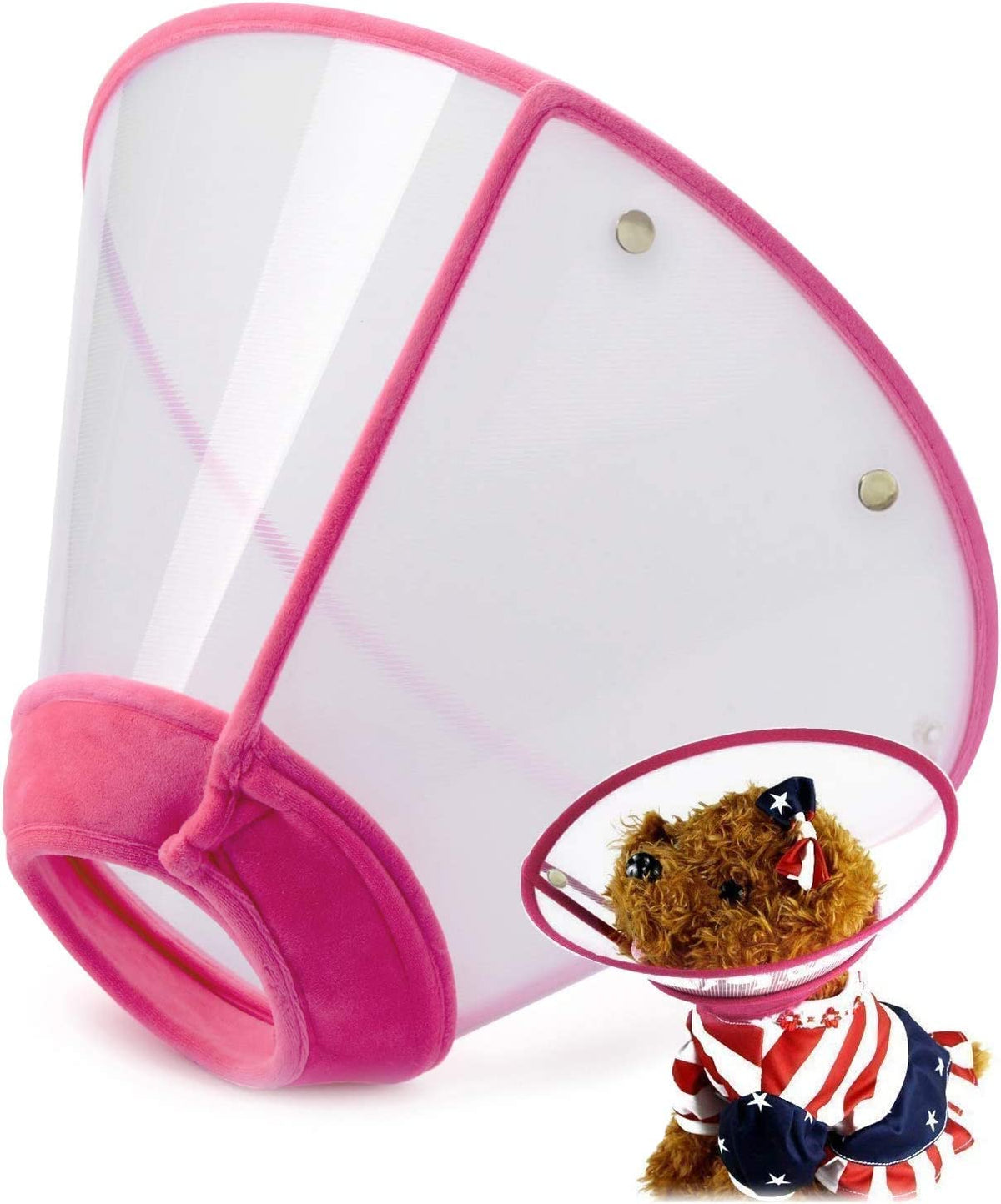 In Hand Soft Edge Pet Recovery Collar - Us Patented Adjustable Dog & Cat Cone, Anti-Bite Protective E-Collar For Wound Healing (