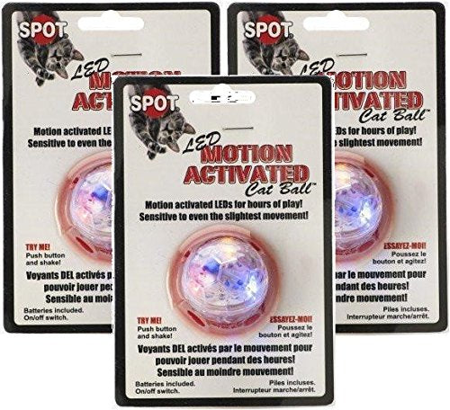 Spotbrites Ethical Pet 3 Pack Of Motion Activated Cat Ball Cat Toys